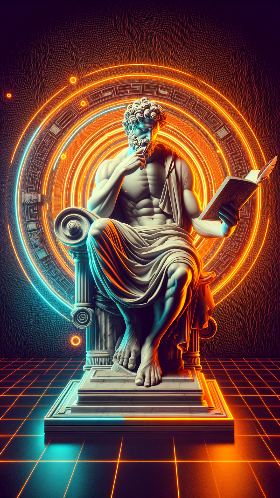 "Futuristic Philosopher's Contemplation"