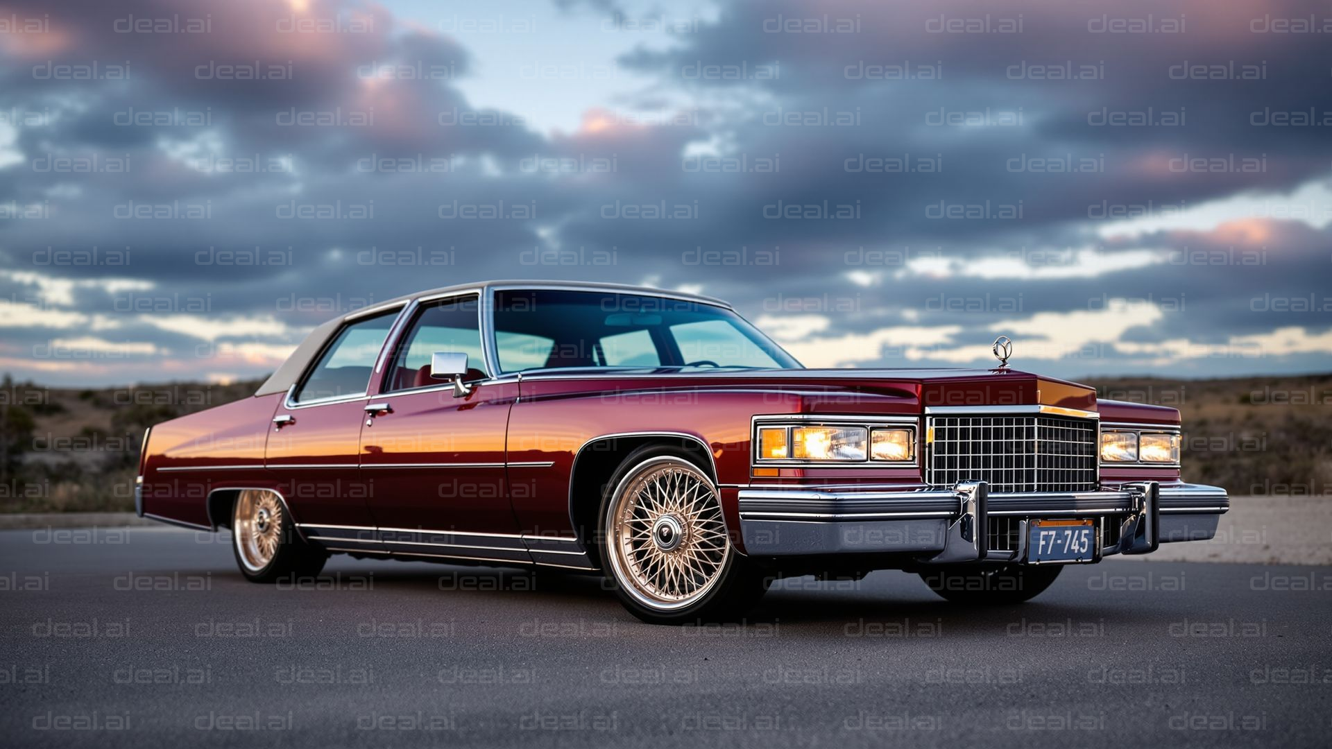 Classic Car at Sunset Display