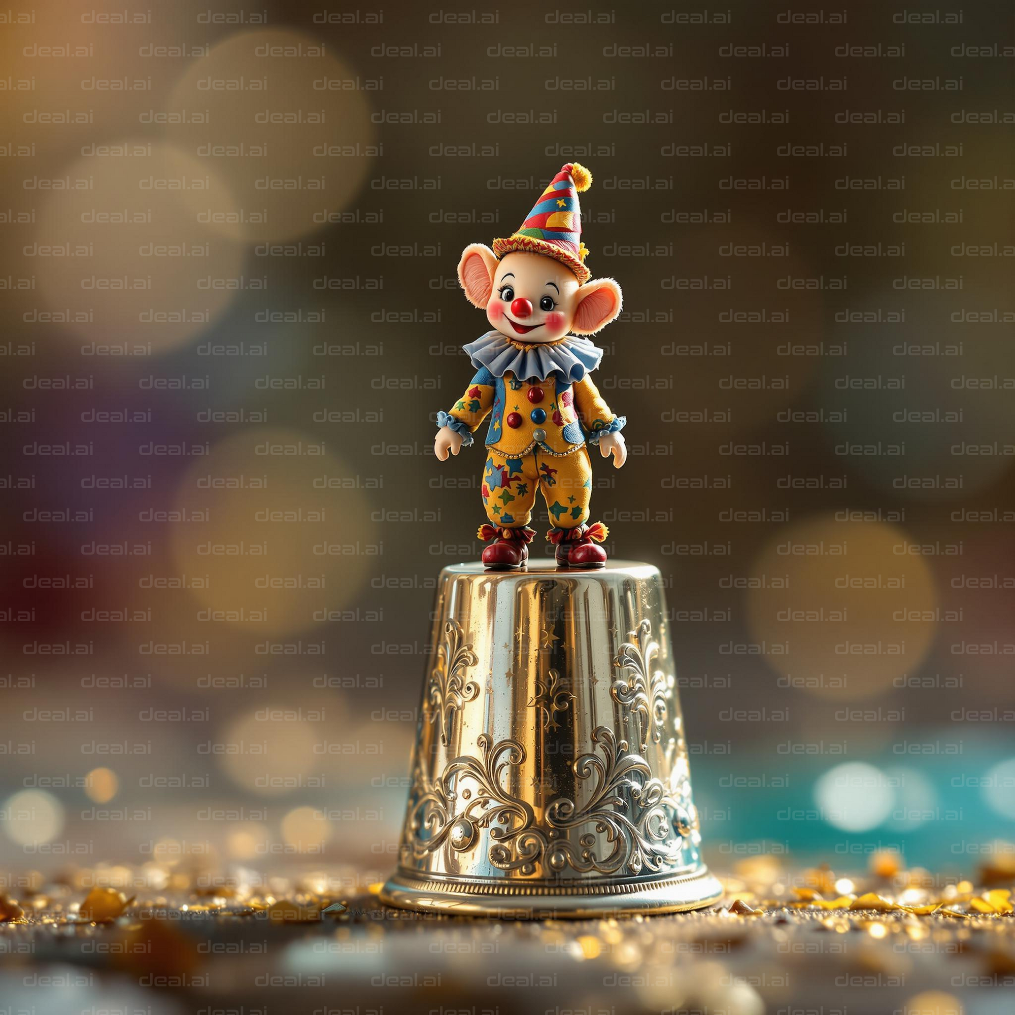Tiny Clown on a Thimble