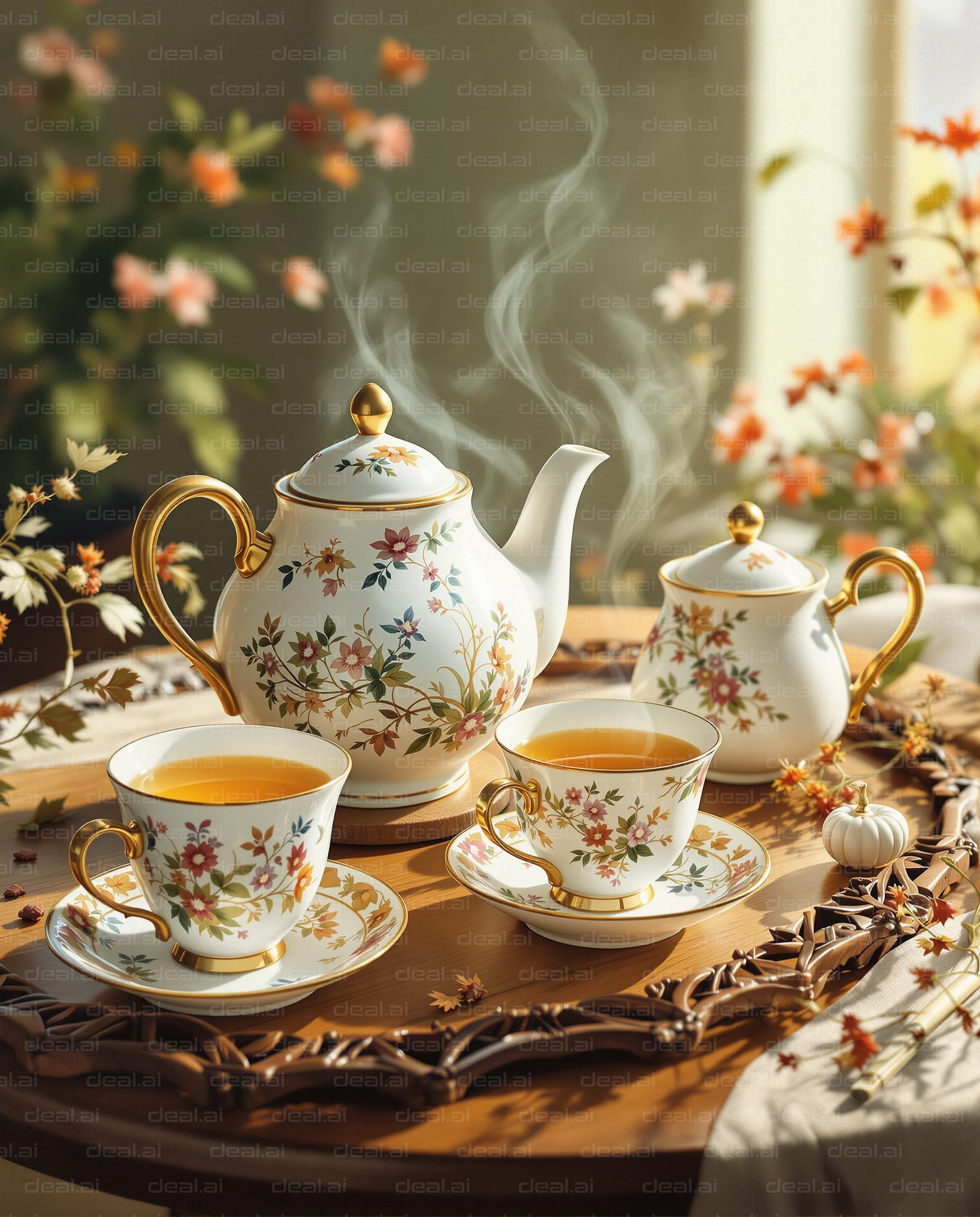 Elegant Floral Tea Setting