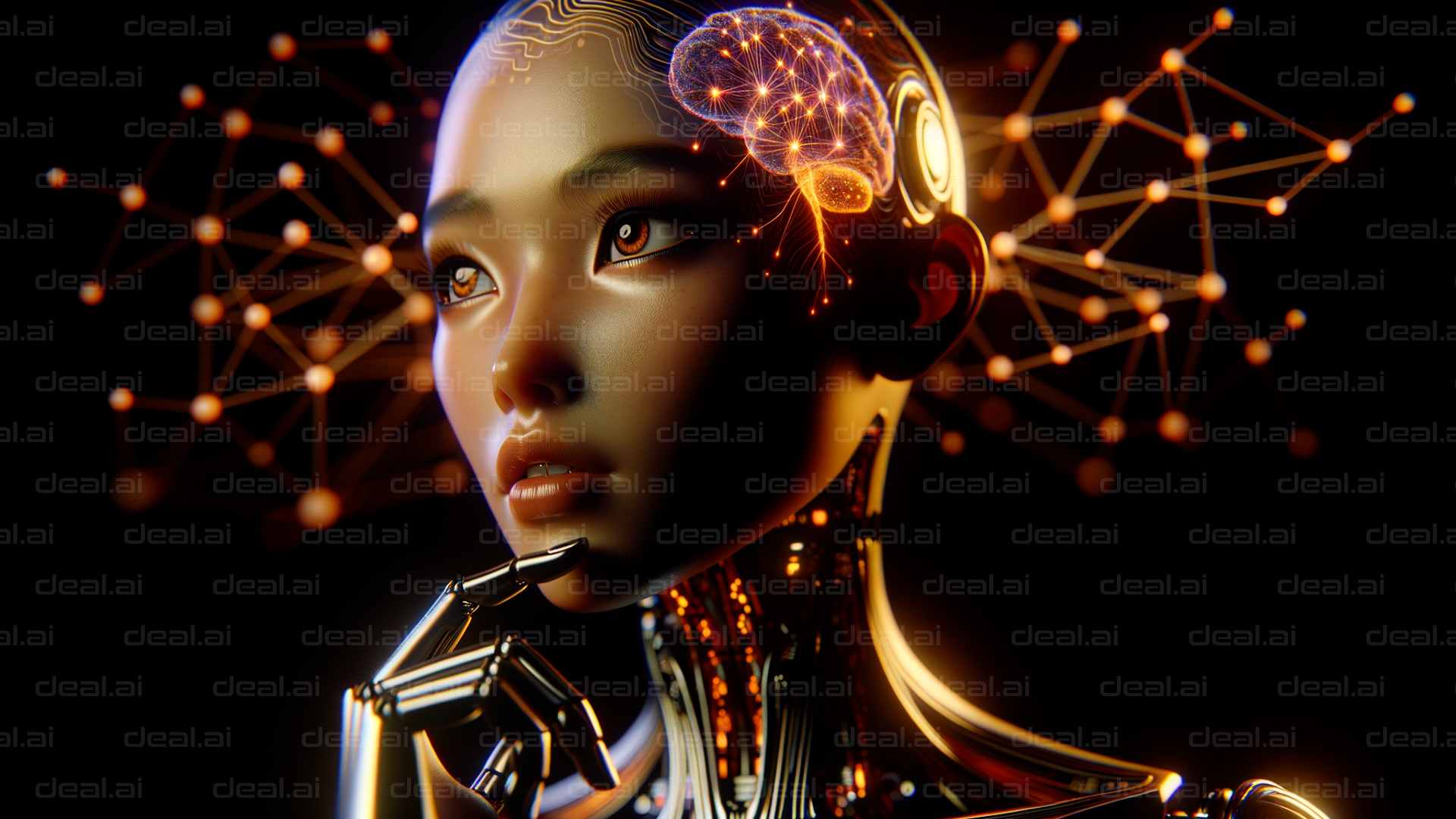 Futuristic AI with Neural Network Visuals