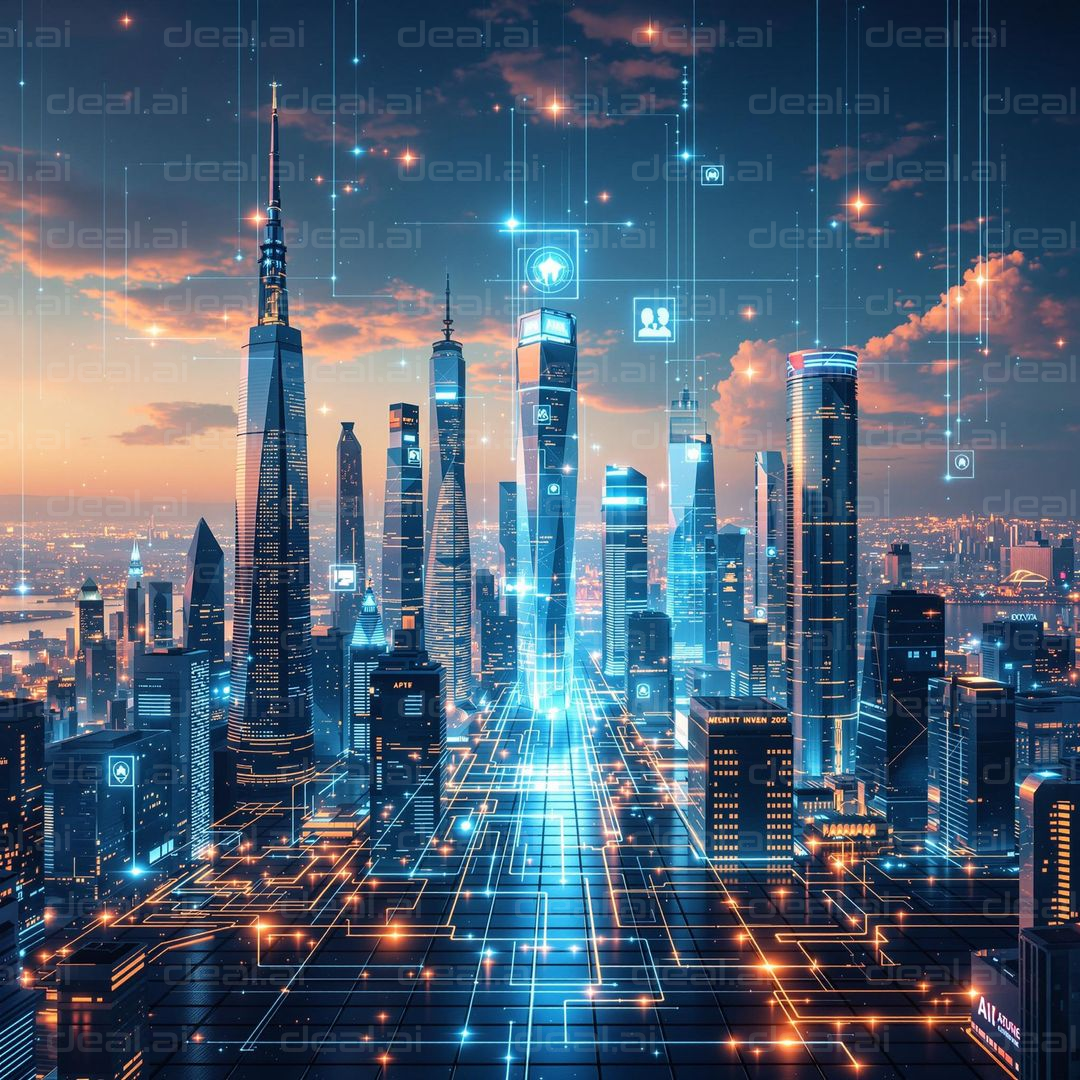 Futuristic Digital Cityscape