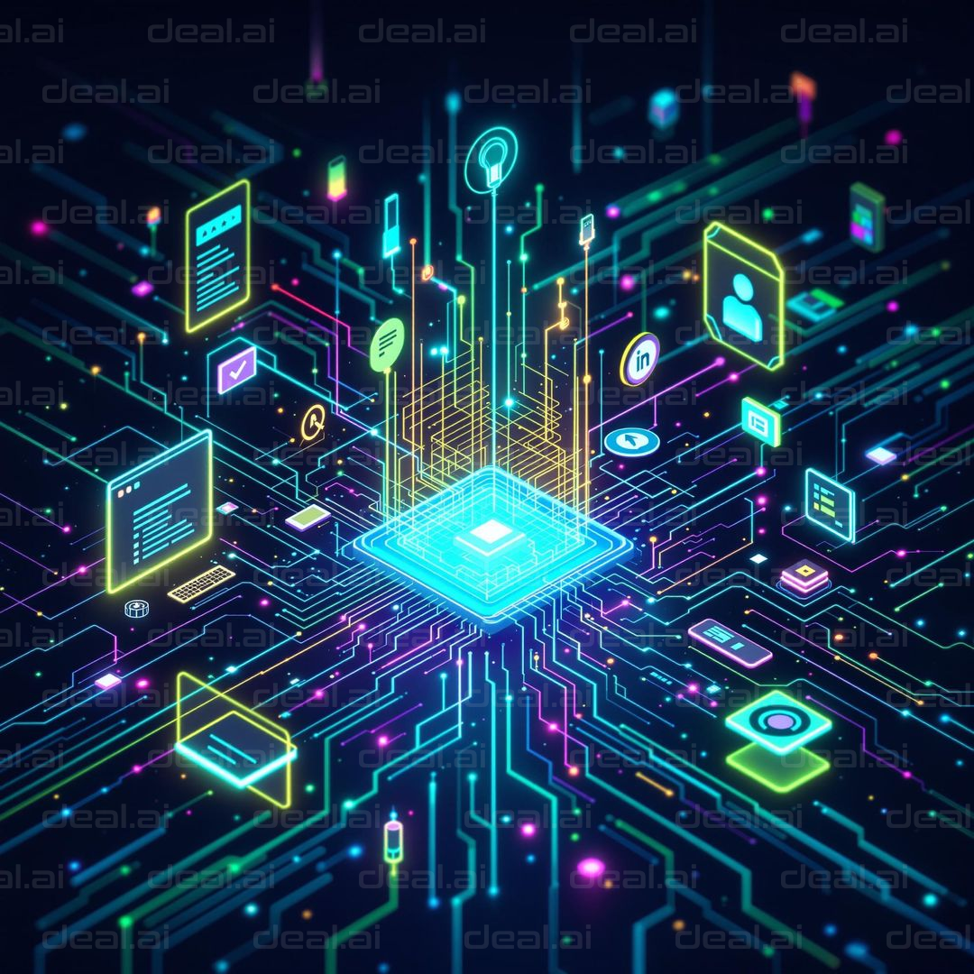 Neon Digital Circuitry Connections