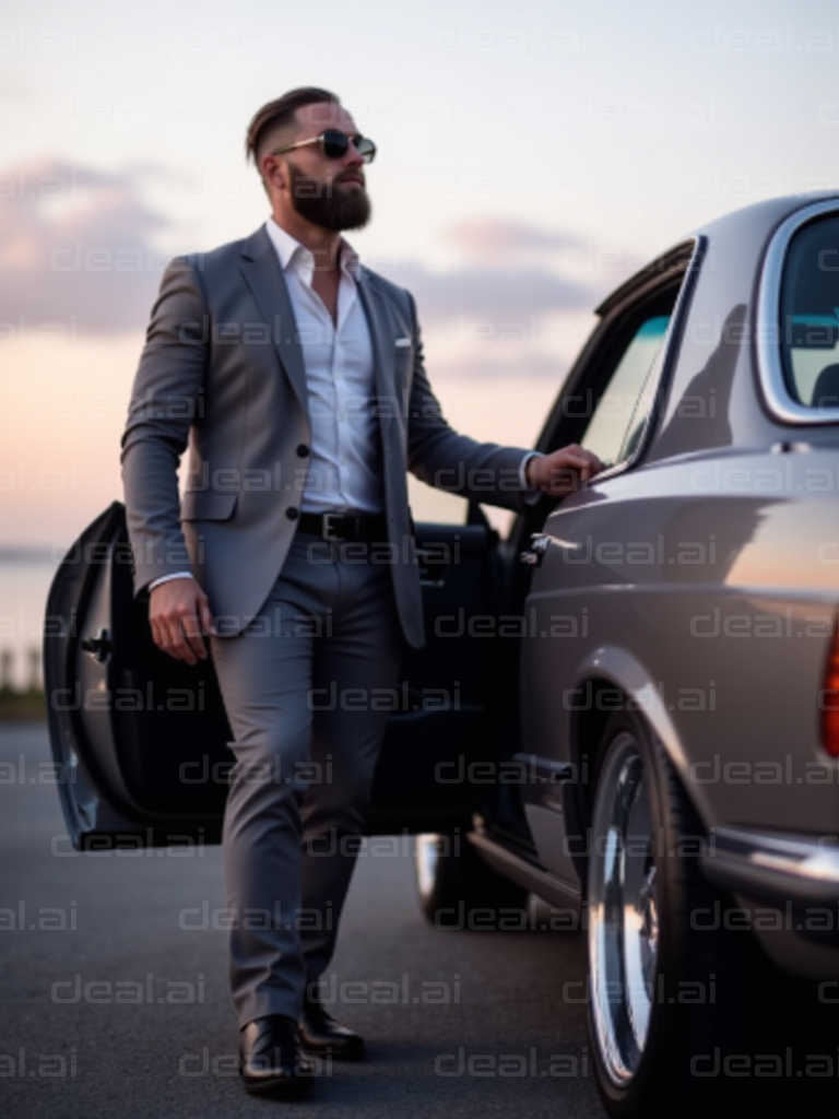 Stylish Arrival in Classic Car