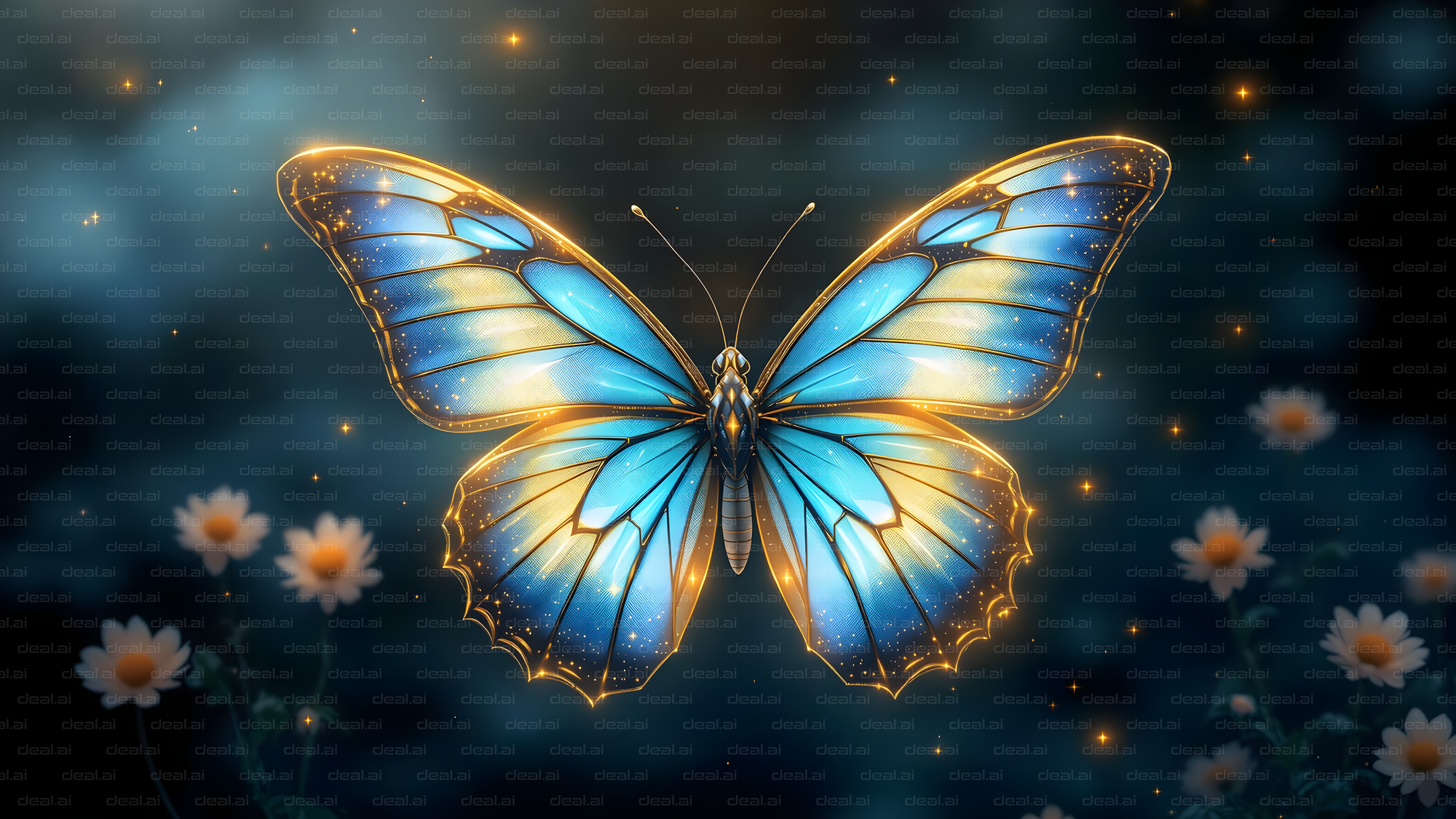 "Radiant Blue Butterfly"