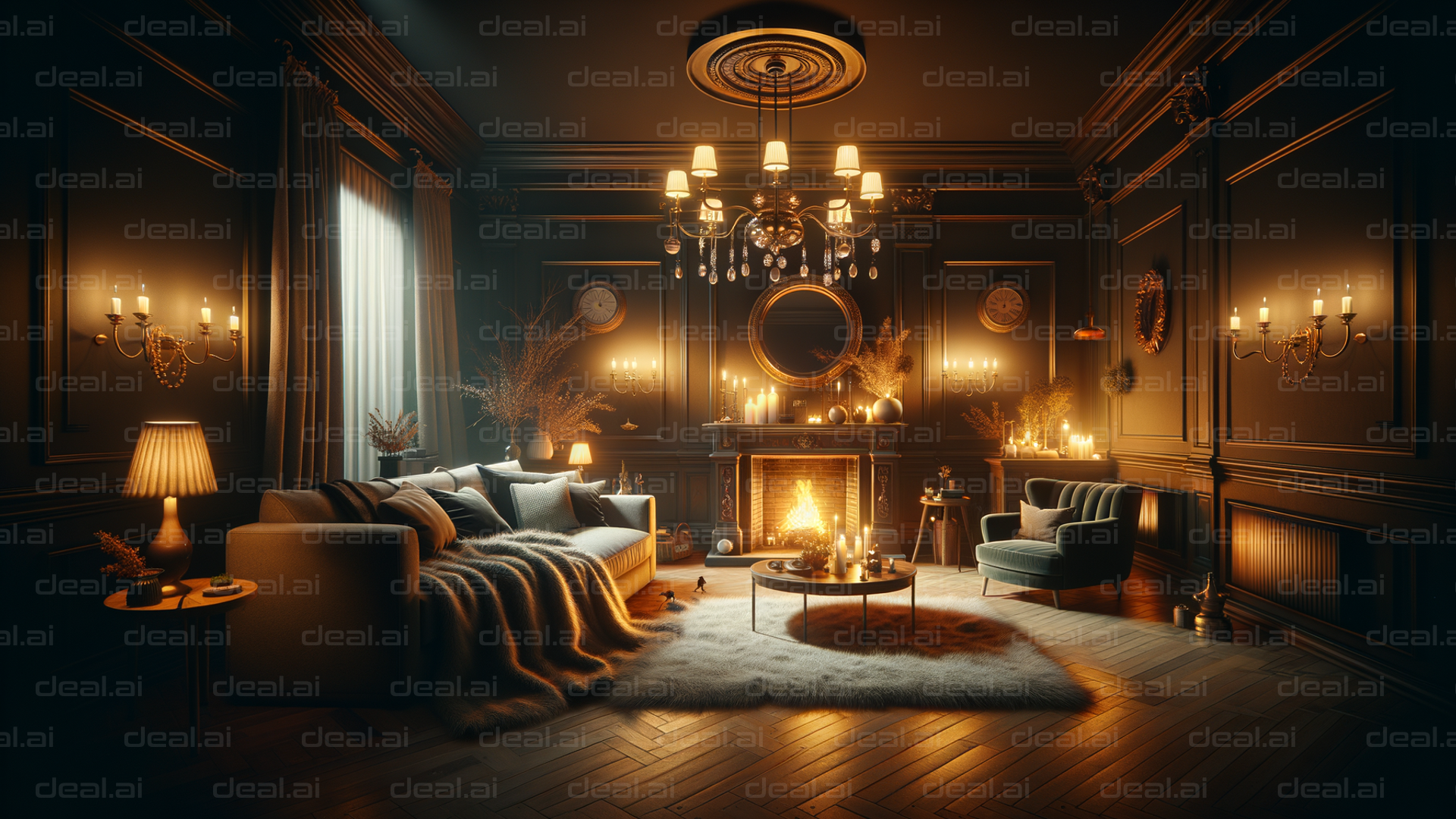 Elegant Candlelit Living Room