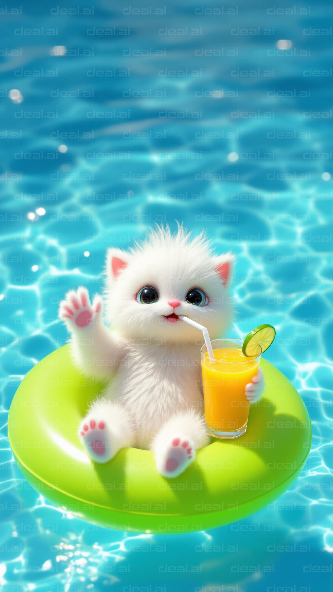 "Kitty Pool Time Bliss"