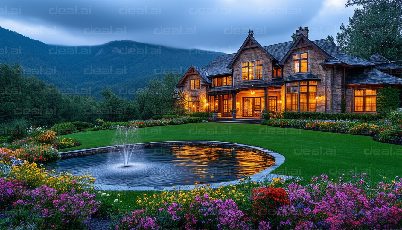 Elegant Mountain Estate at Twilight