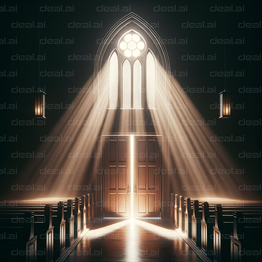 "Sunlight Through Church Doors"