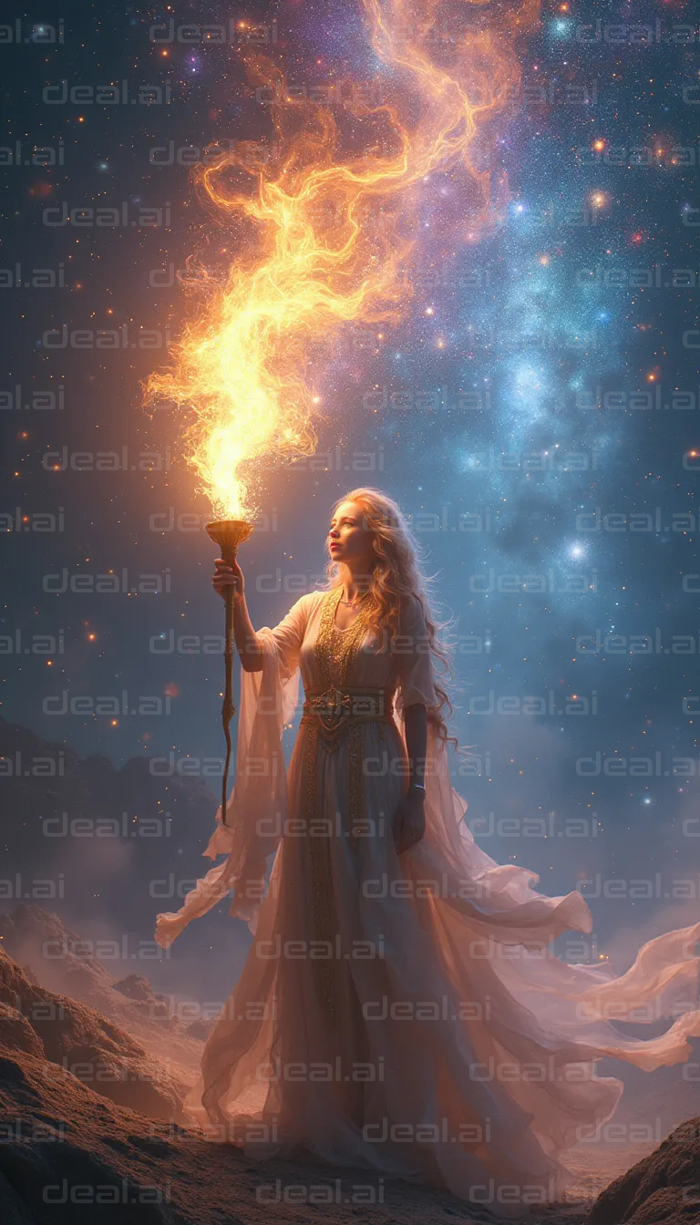 "Goddess of Light in the Starry Night"