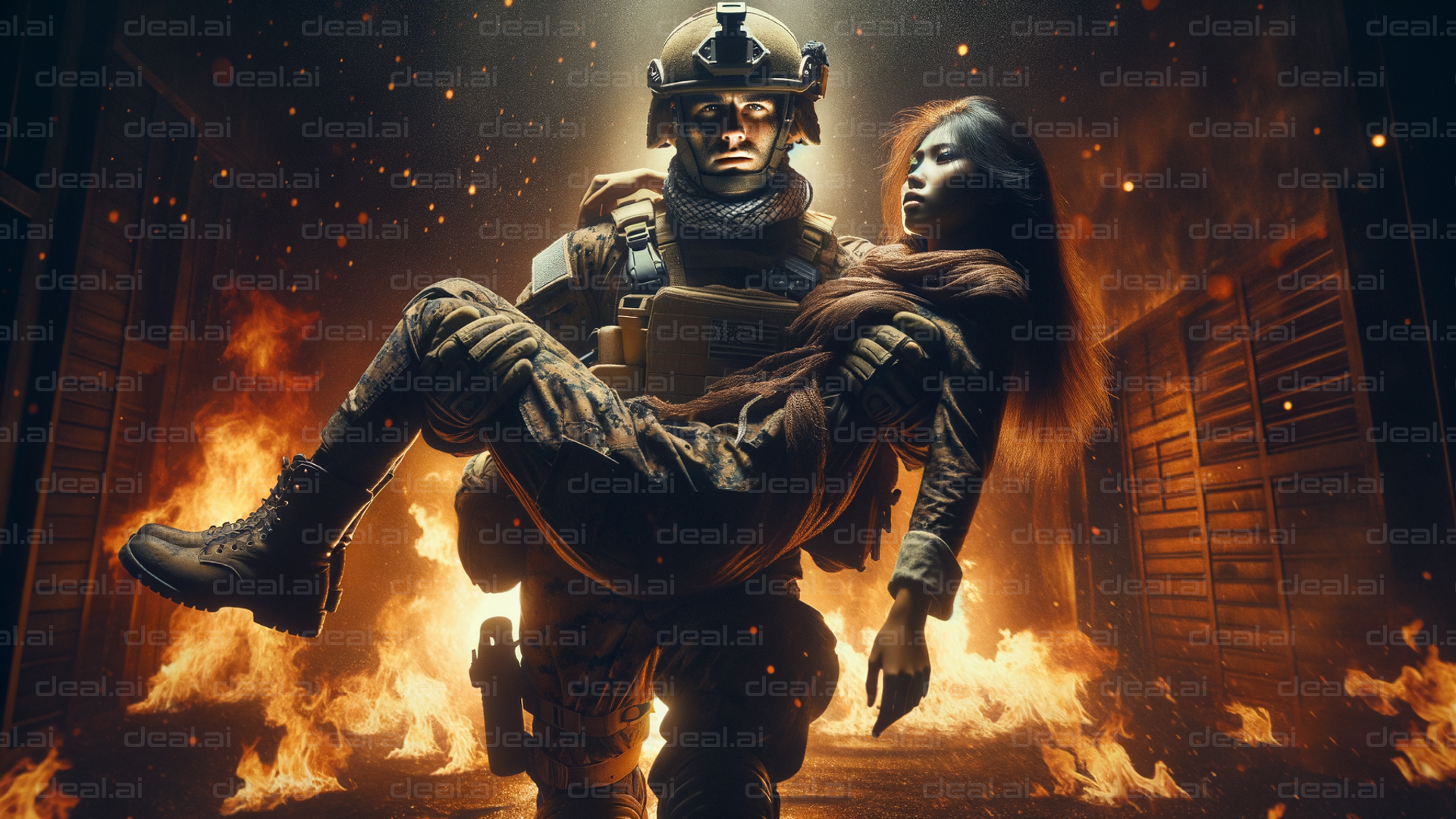 Heroic Rescue Amidst Flames
