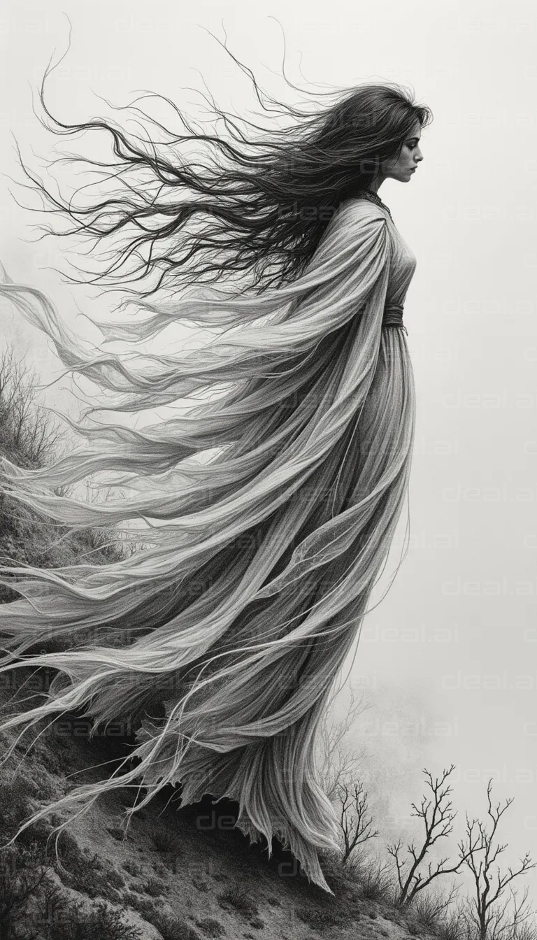 "Ethereal Wind-Swept Serenity"