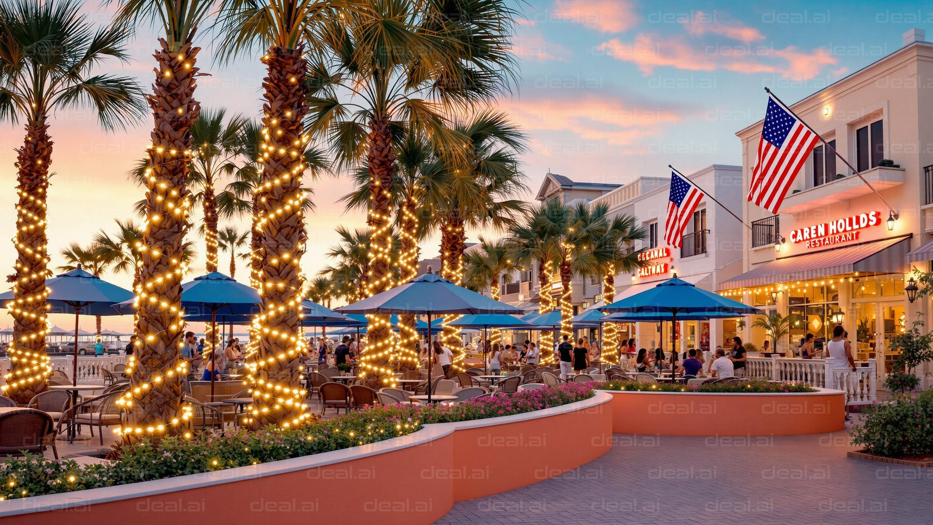 Festive Palm Beachside Dining