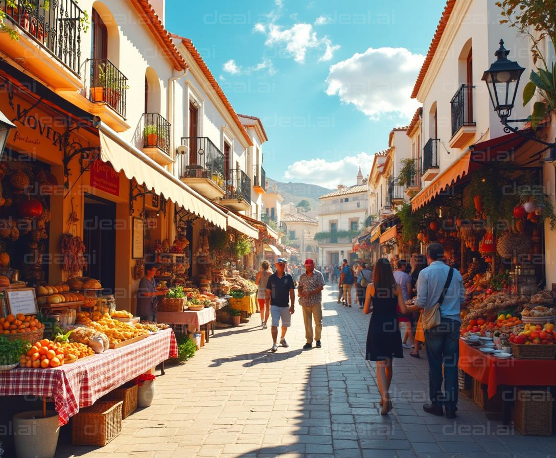 Bustling Mediterranean Street Market
