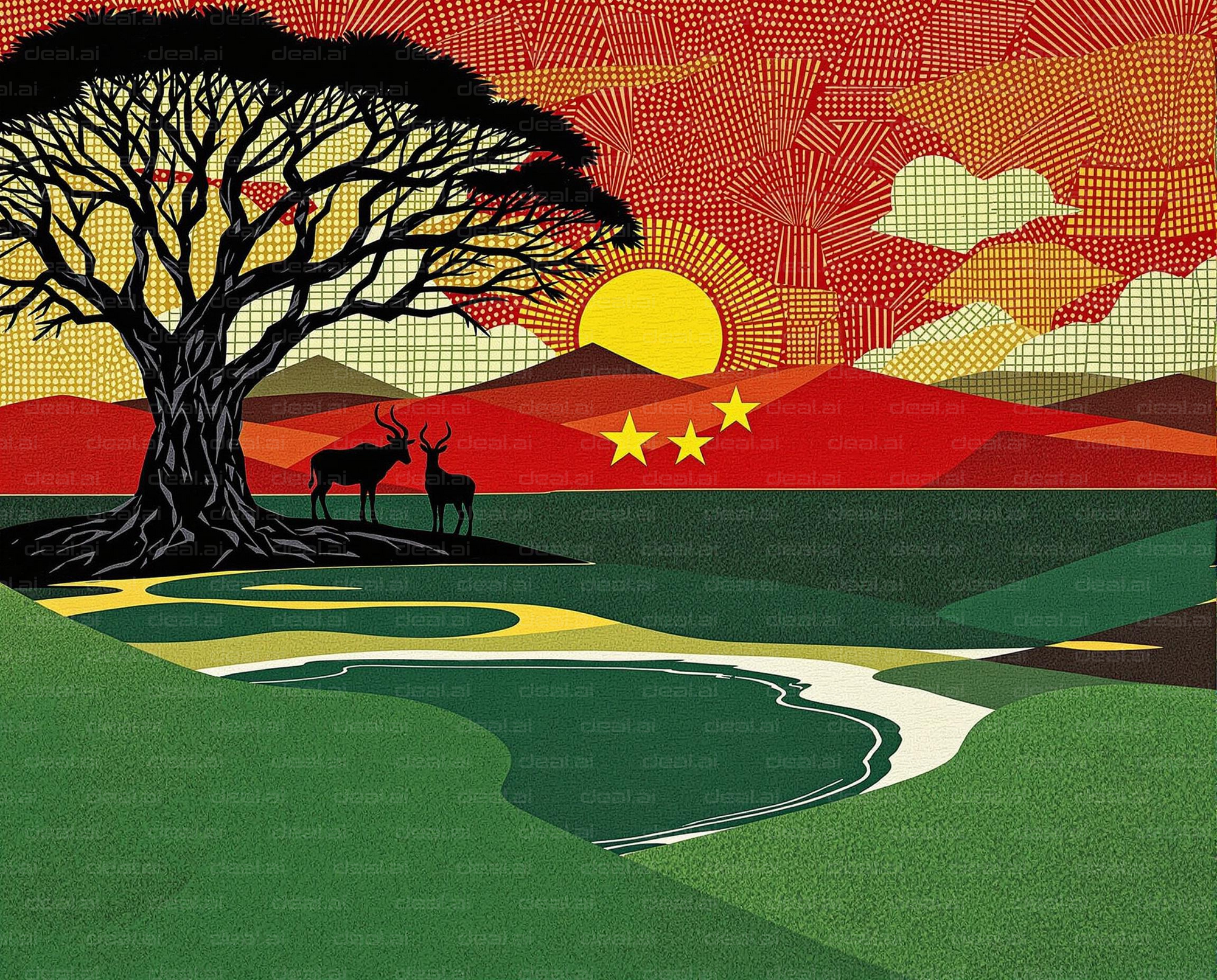 "Sunset Serenade on the Savanna"