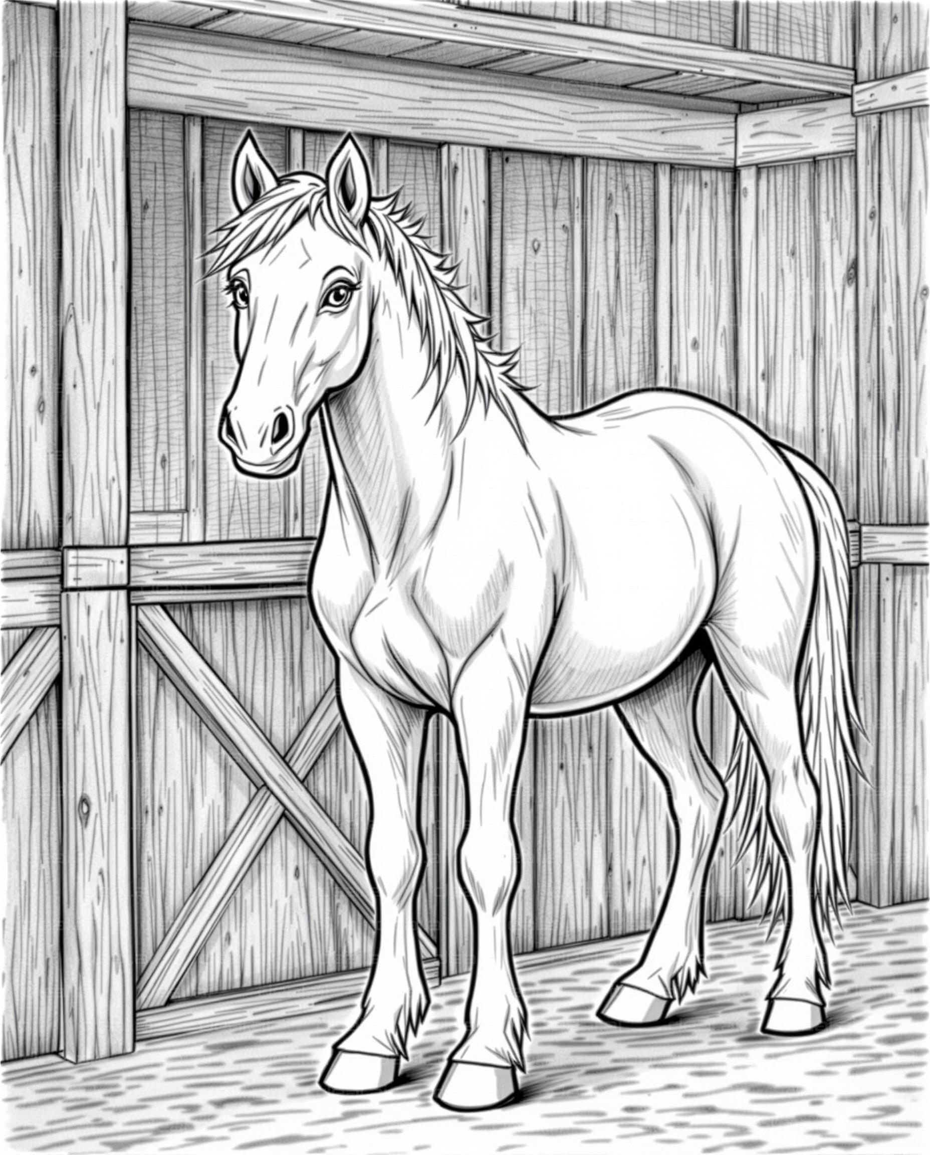 "Sketch of Horse in Stable"