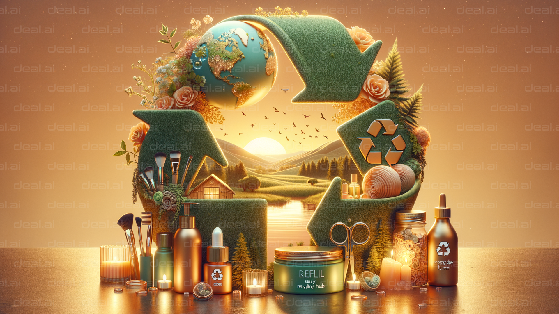 Sustainable Beauty and Recycling Concept