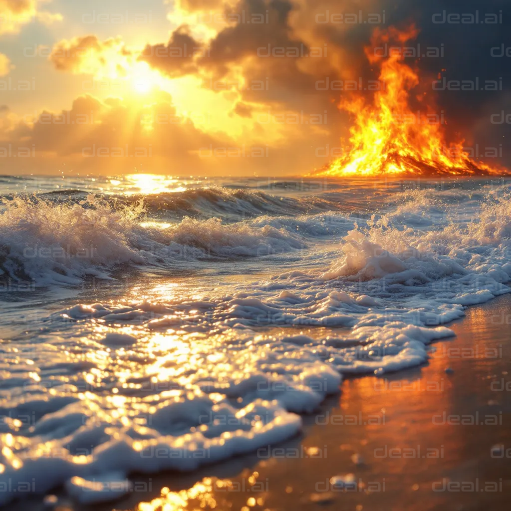 Ocean Blaze at Sunrise