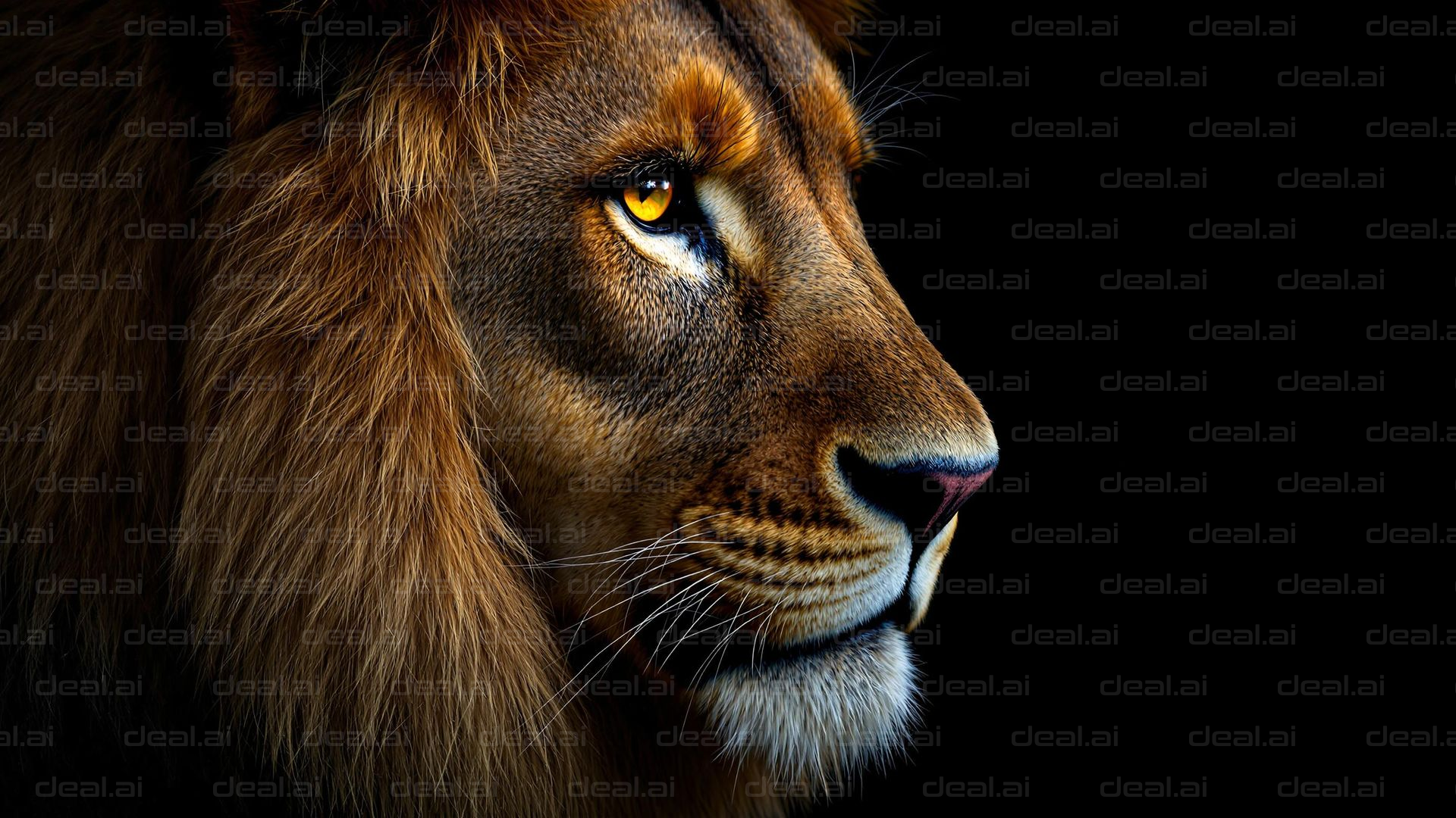 Majestic Lion's Profile in Light