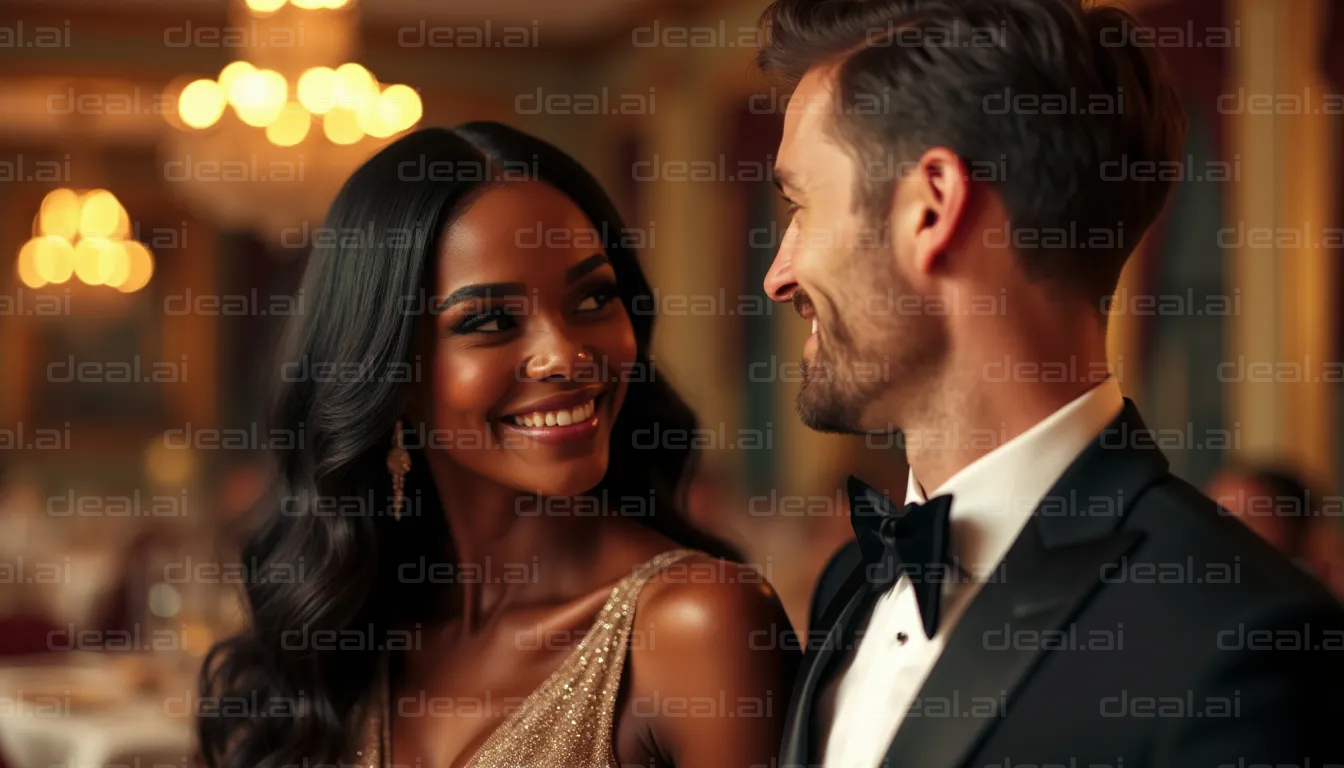 Glamorous Couple Enjoying Evening Gala