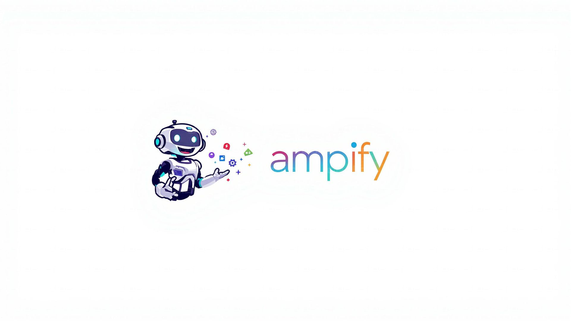 "Colorful Robot and Ampify Logo"