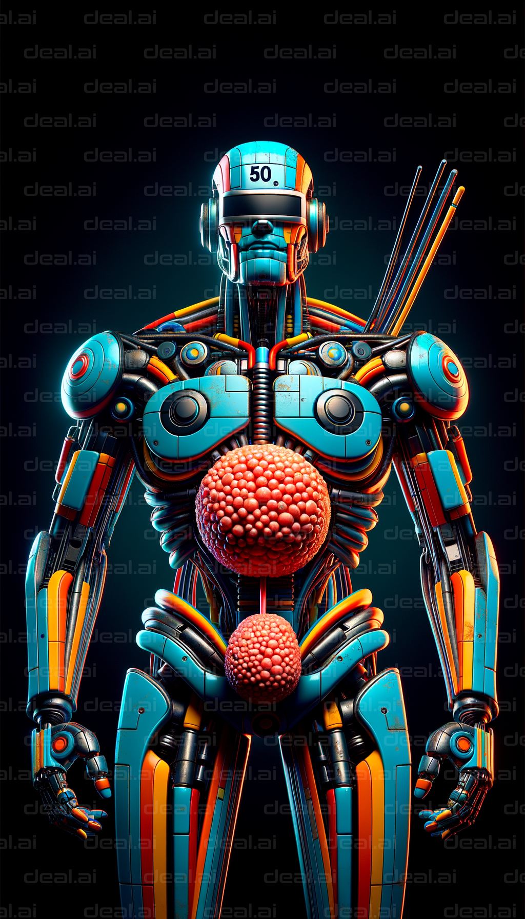 Futuristic Biomechanical Android Vision