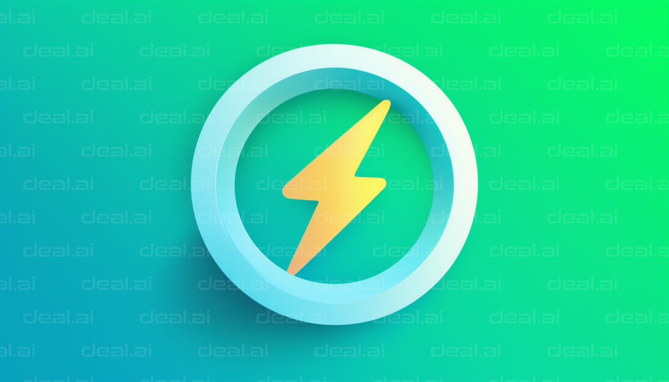 "Lightning Bolt in Blue Circular Frame"