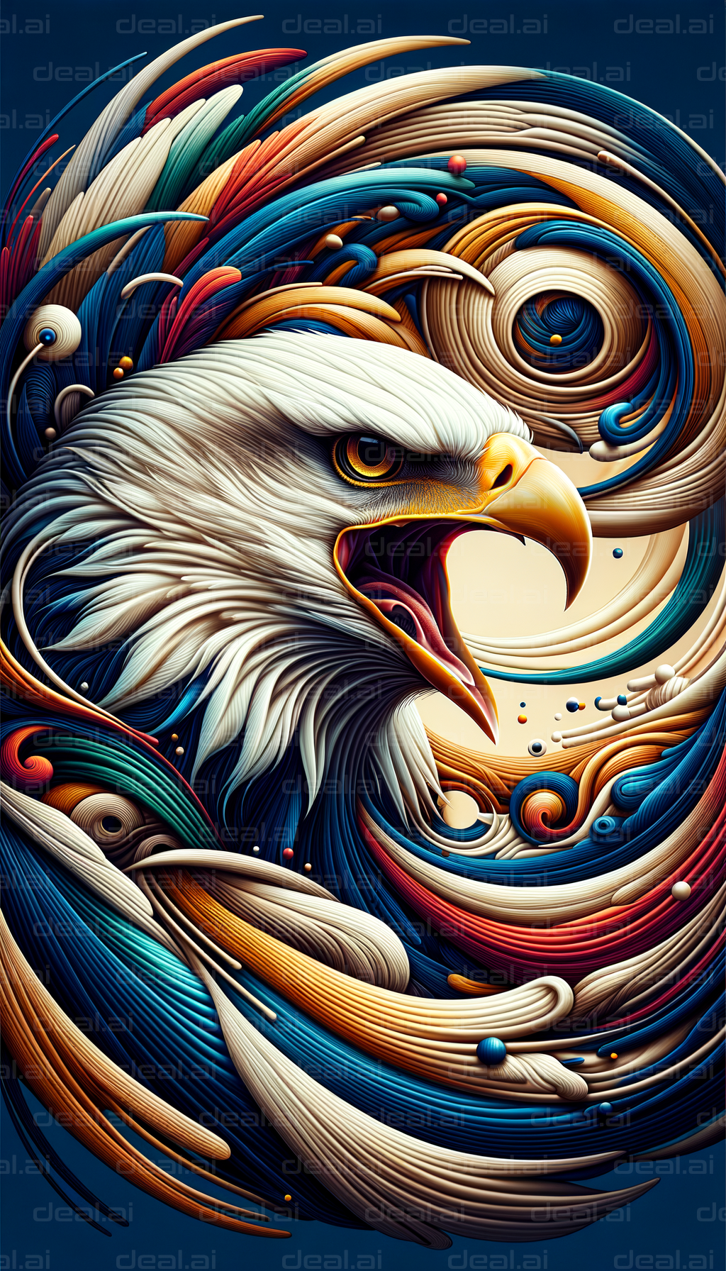 Abstract Screaming Eagle Artwork