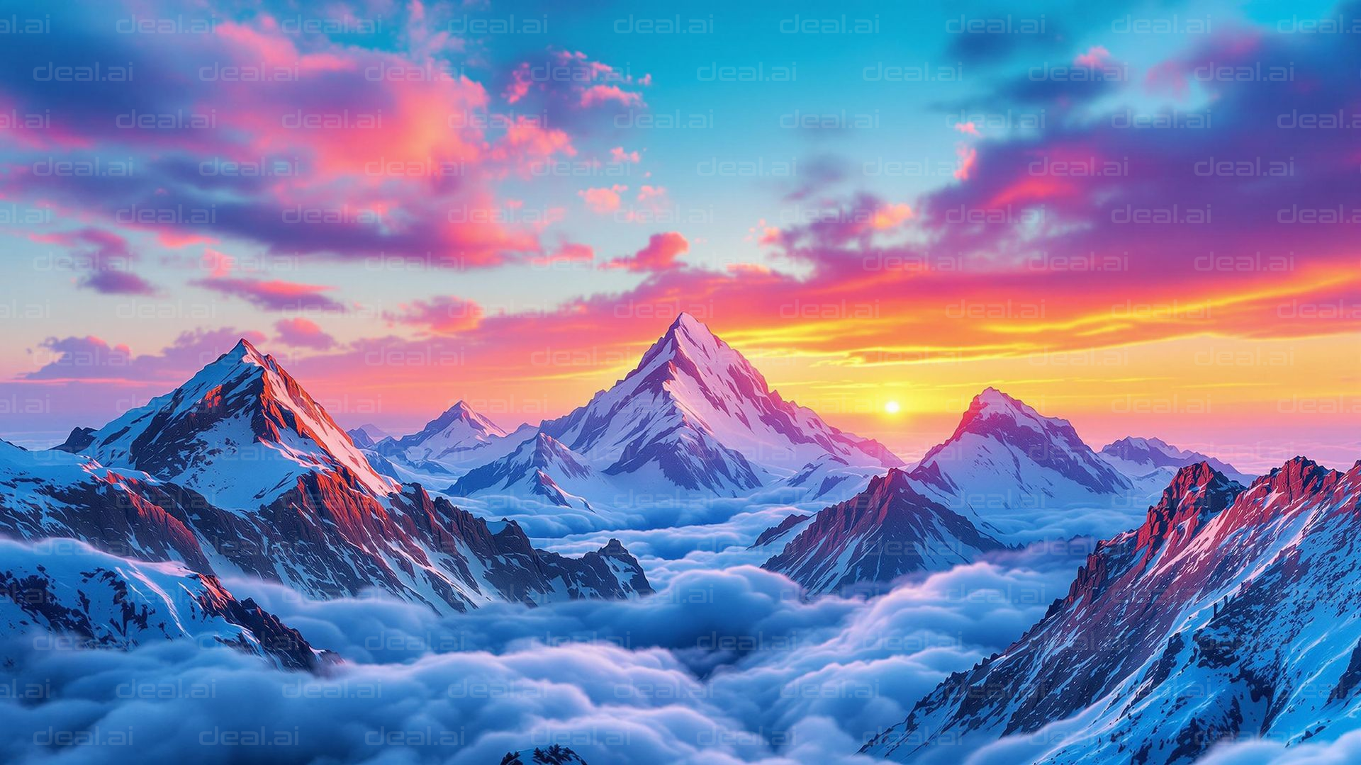 "Sunset Over Majestic Peaks"