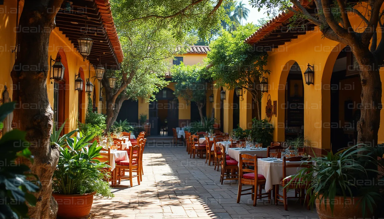 Charming Outdoor Restaurant Courtyard