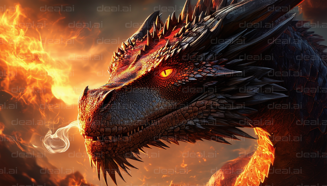 "Majestic Fire-Breathing Dragon"