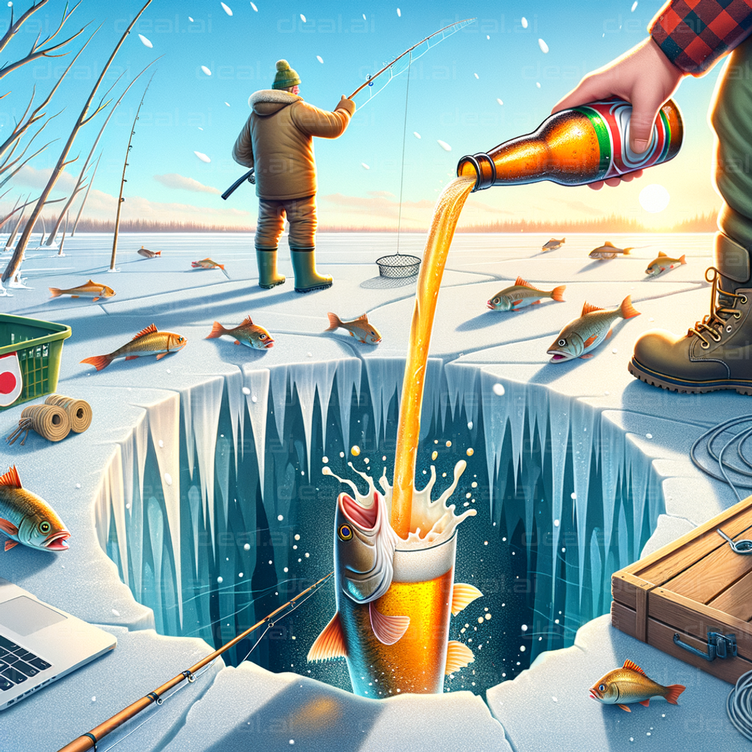 "Beer Ice Fishing Adventure"