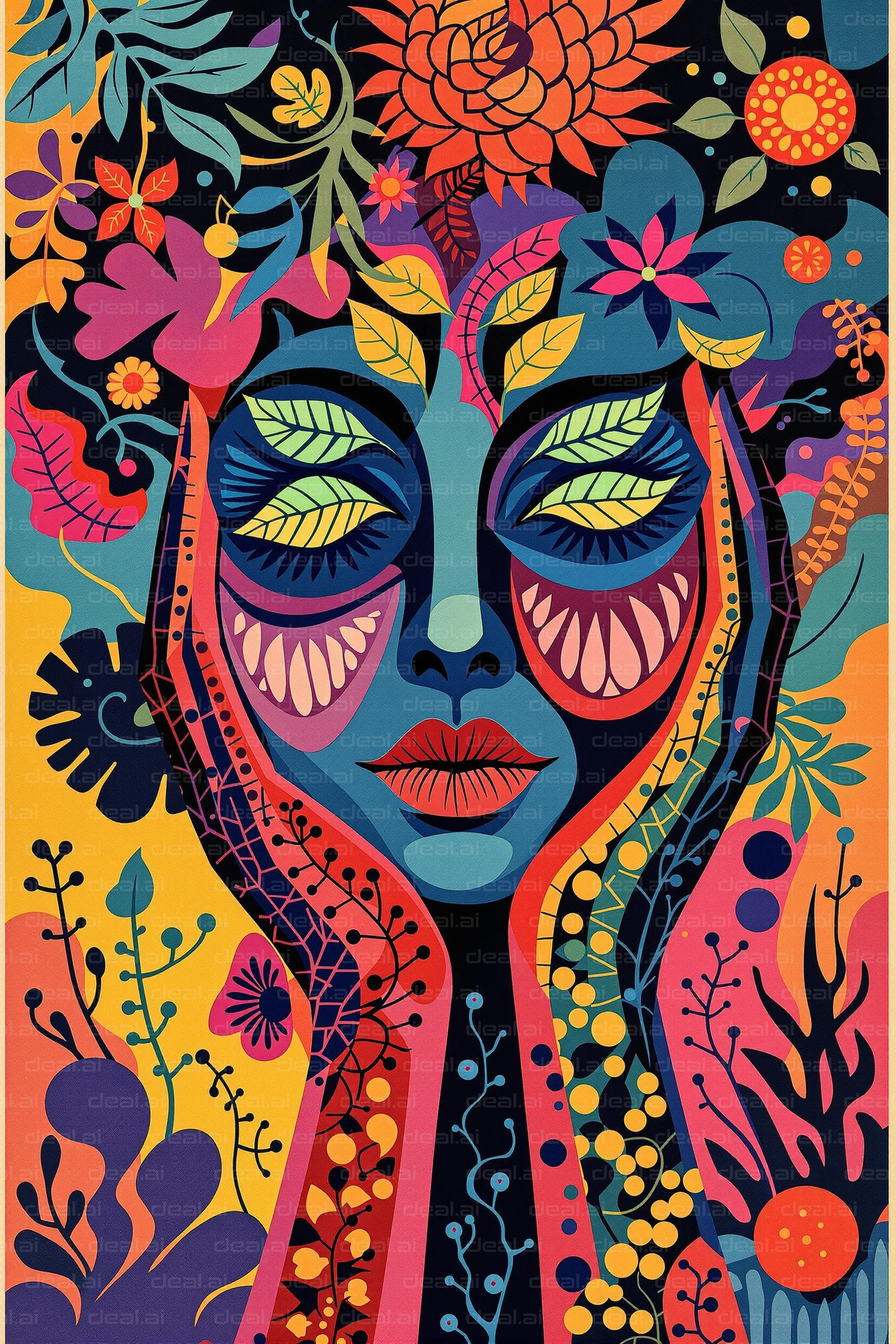 Floral Dreamscape Face Art