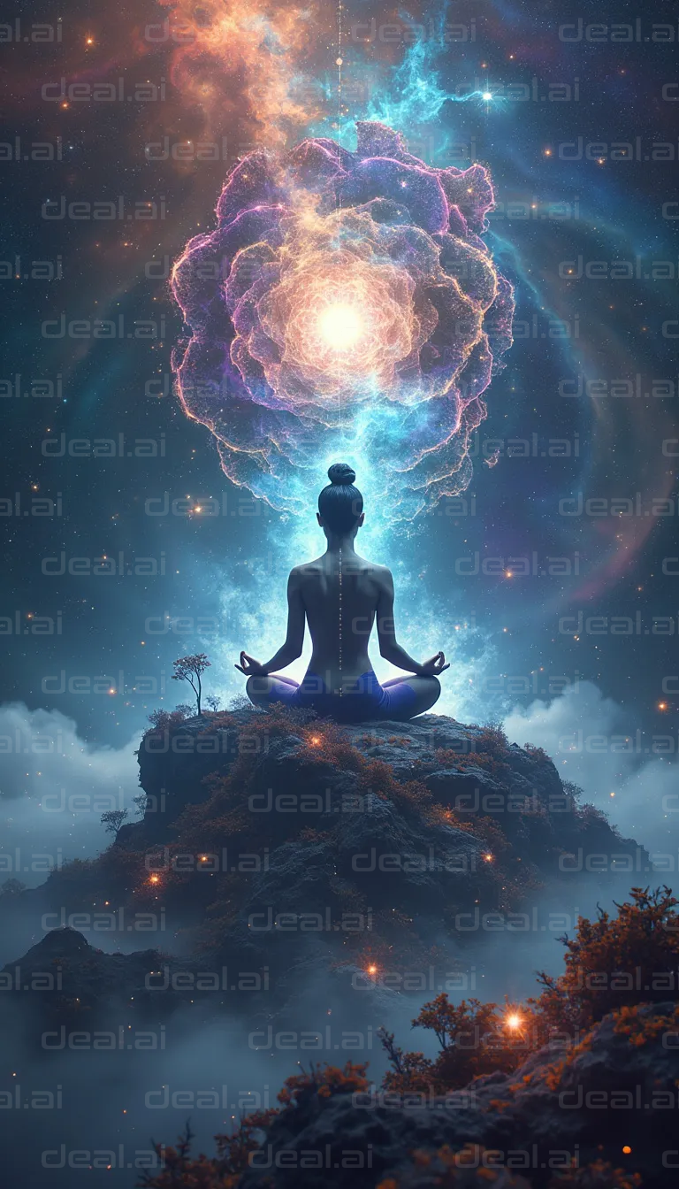 "Cosmic Meditation on a Mystical Mountaintop"