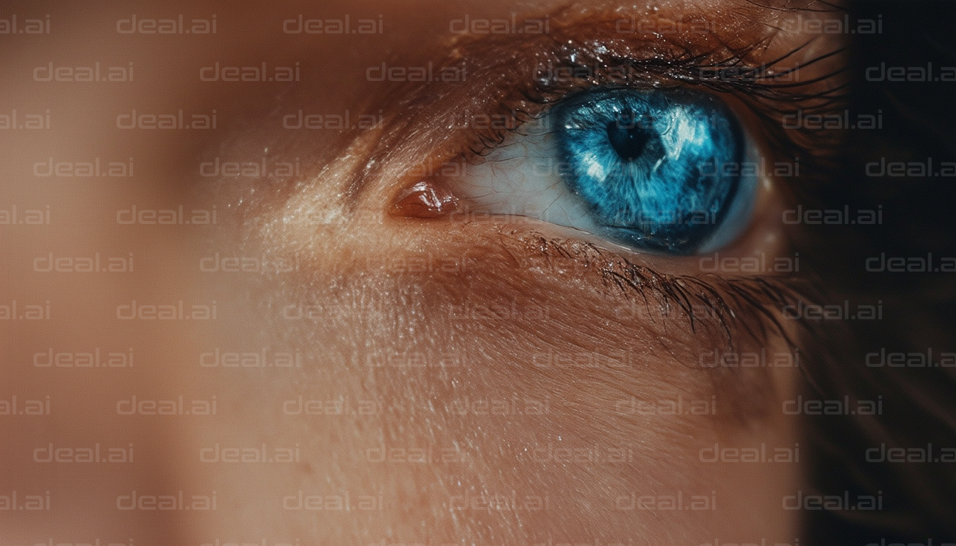 "Intense Blue Eye Close-Up"