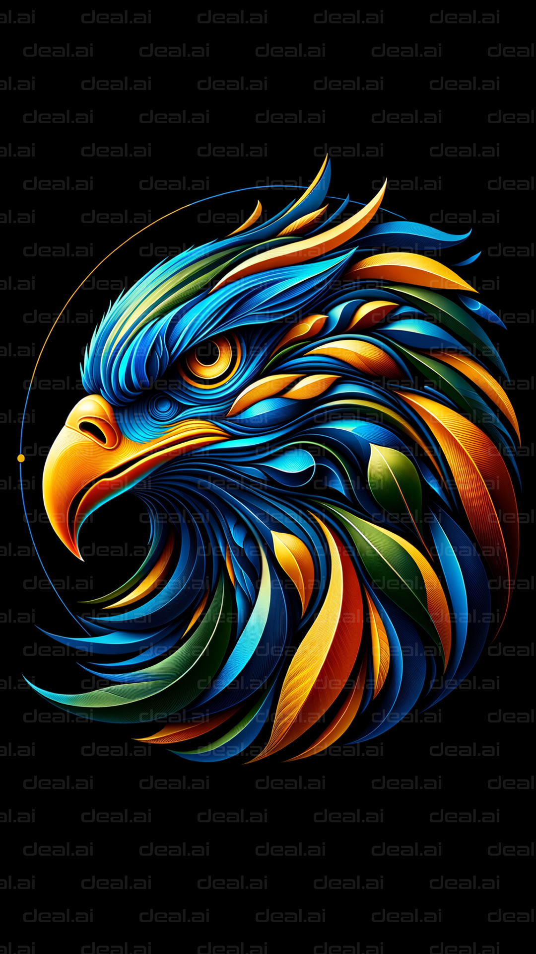 Vibrant Eagle Abstraction
