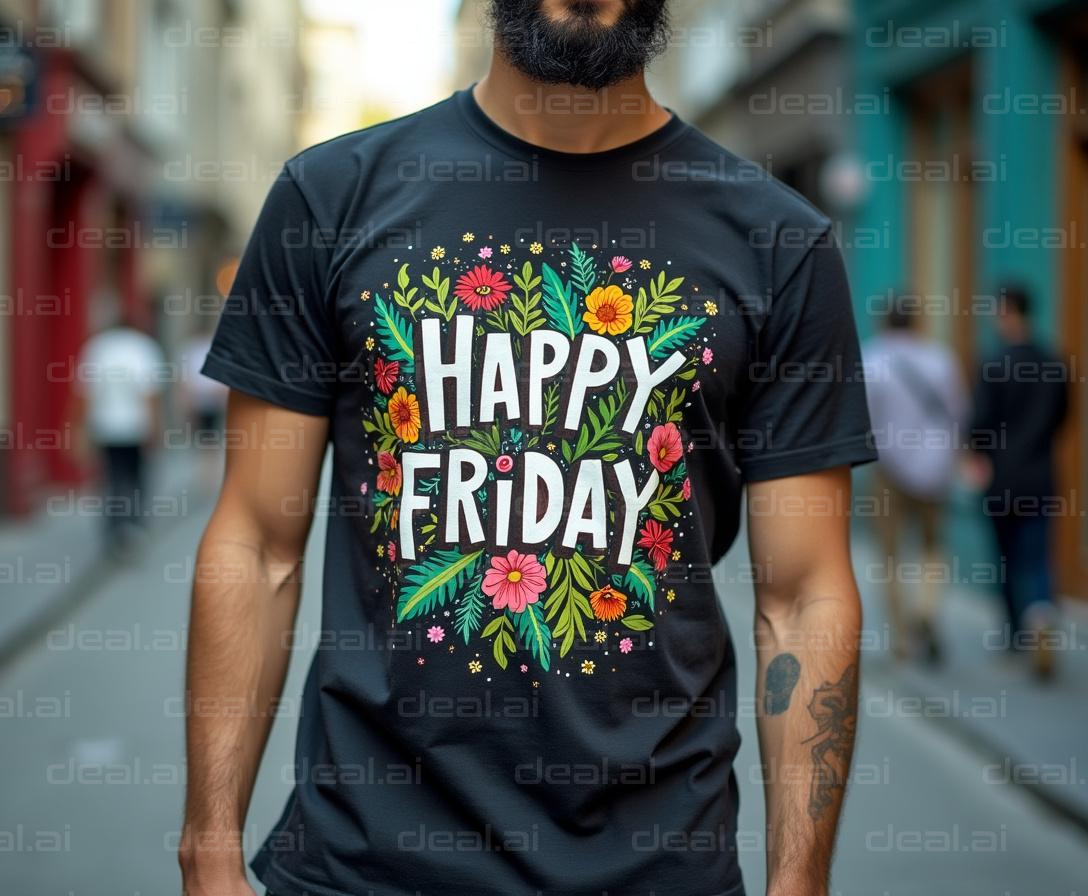 "Happy Friday Floral T-Shirt"