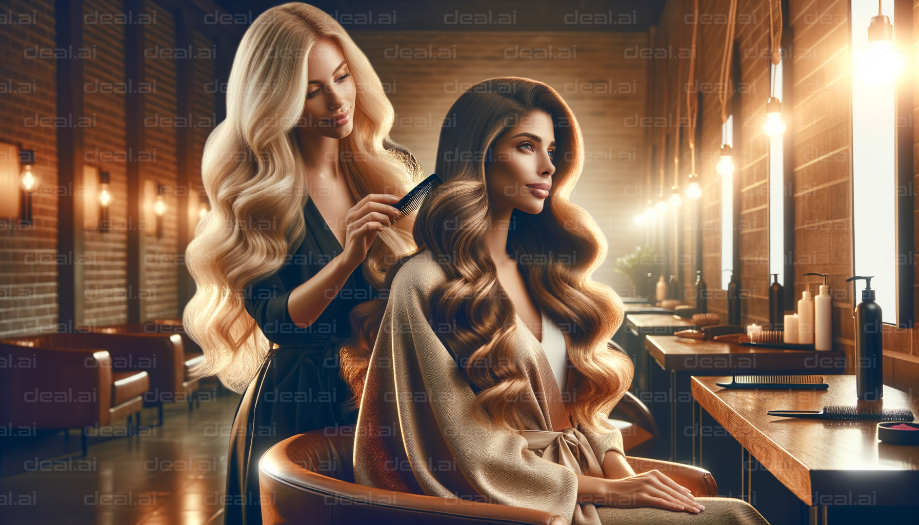 Stylist Perfecting Luxurious Waves