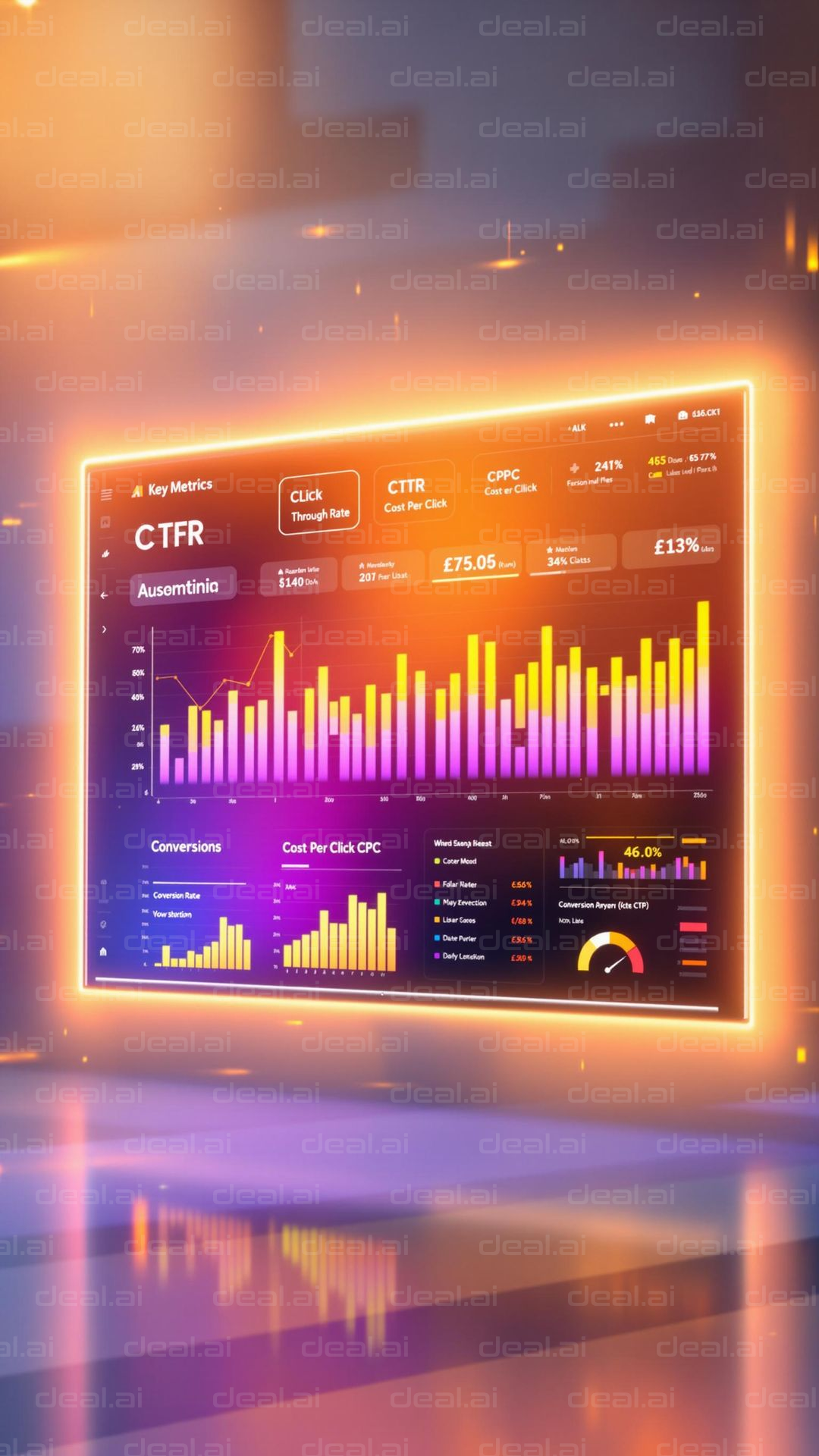 Illuminated Data Dashboard Display