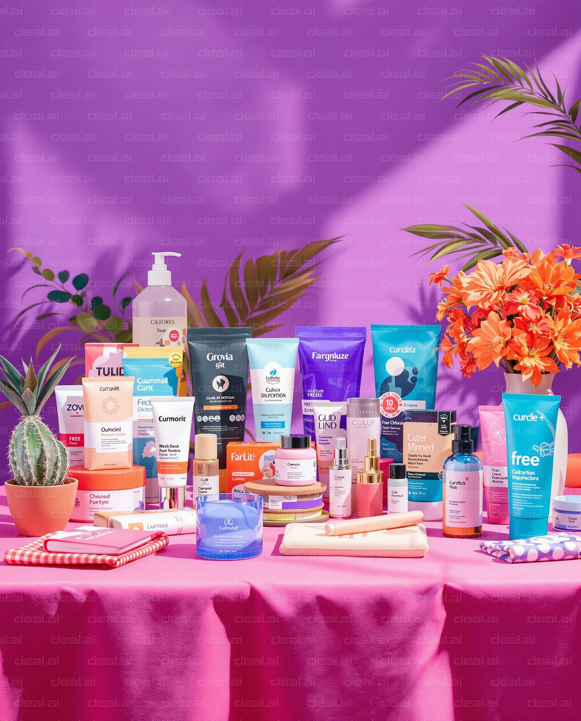 Colorful Skincare Collection Display