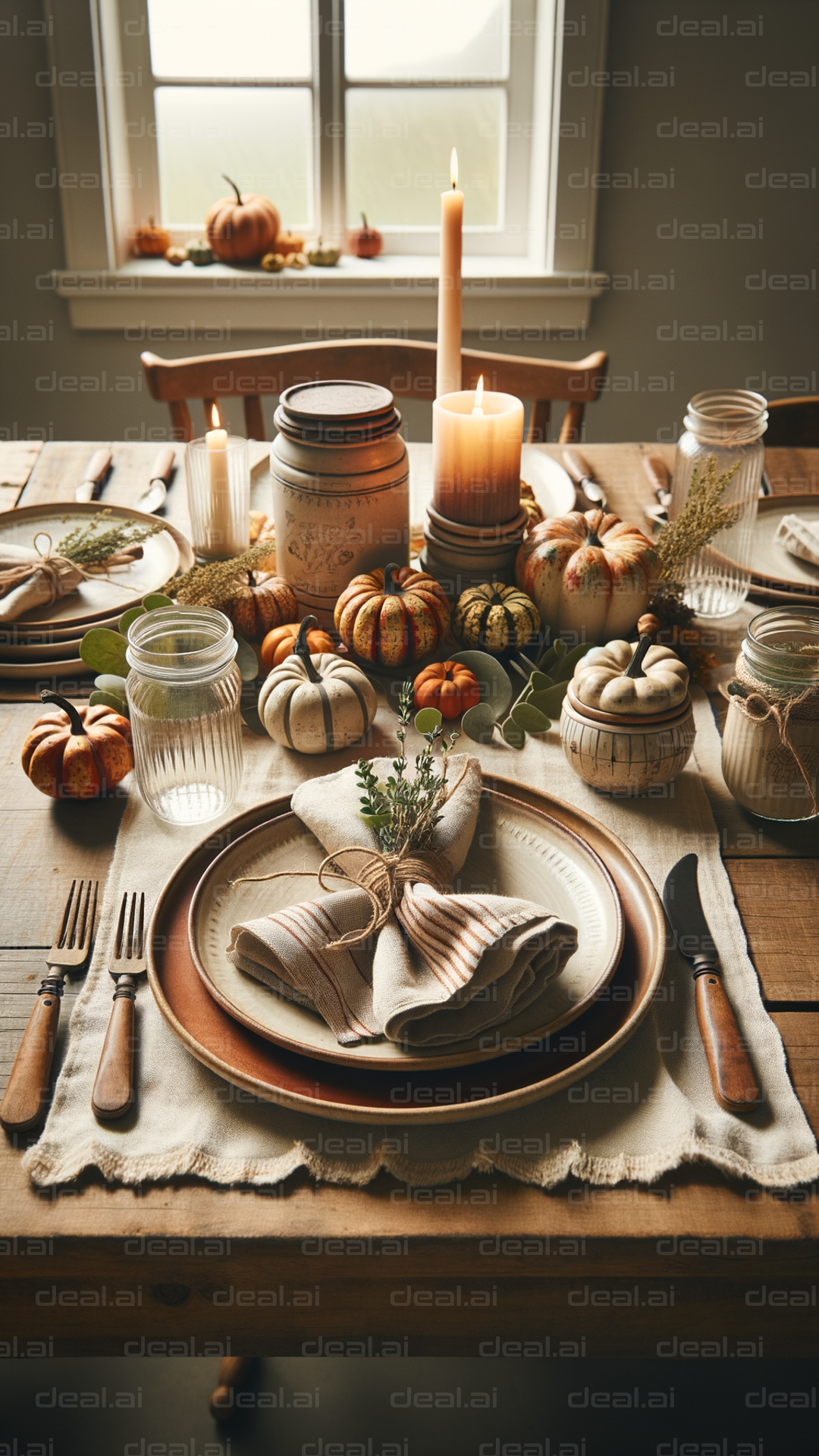 Rustic Autumn Table Setting