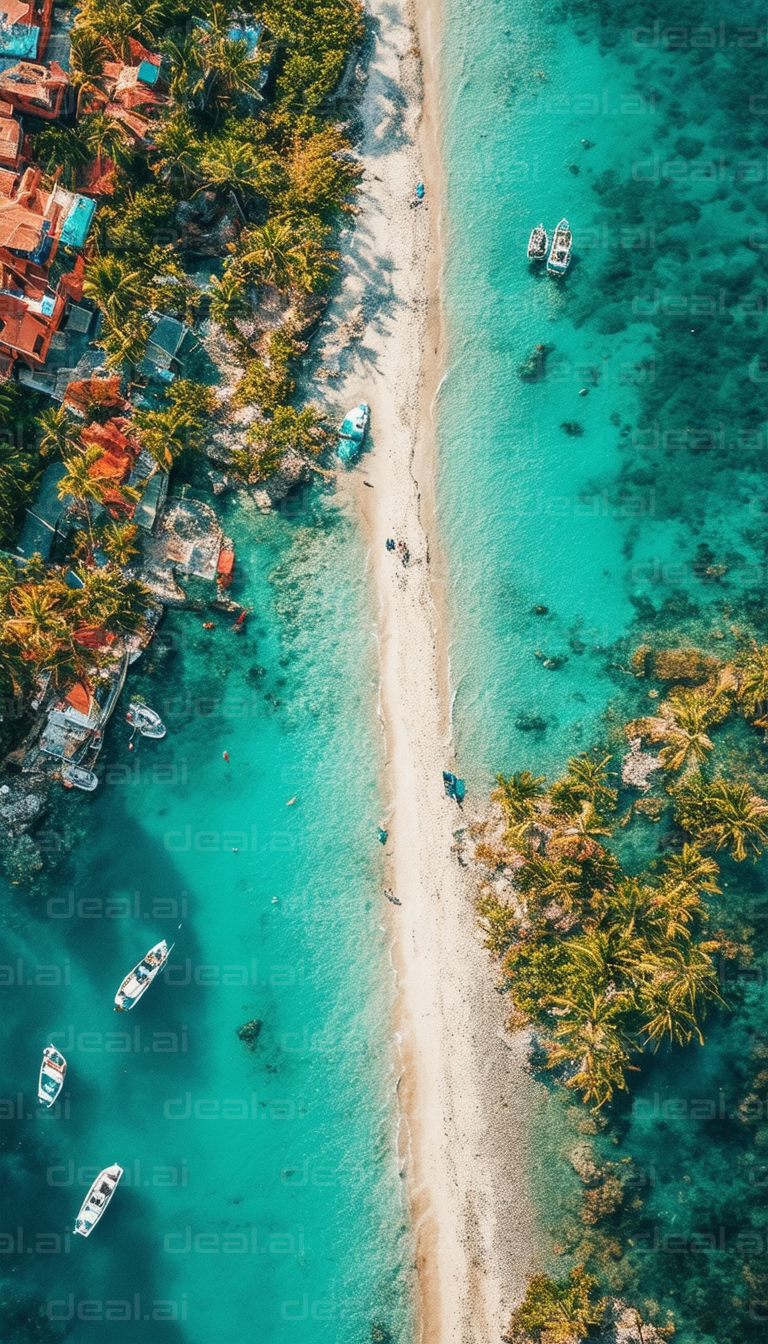 Island Paradise: Aerial View of Beach