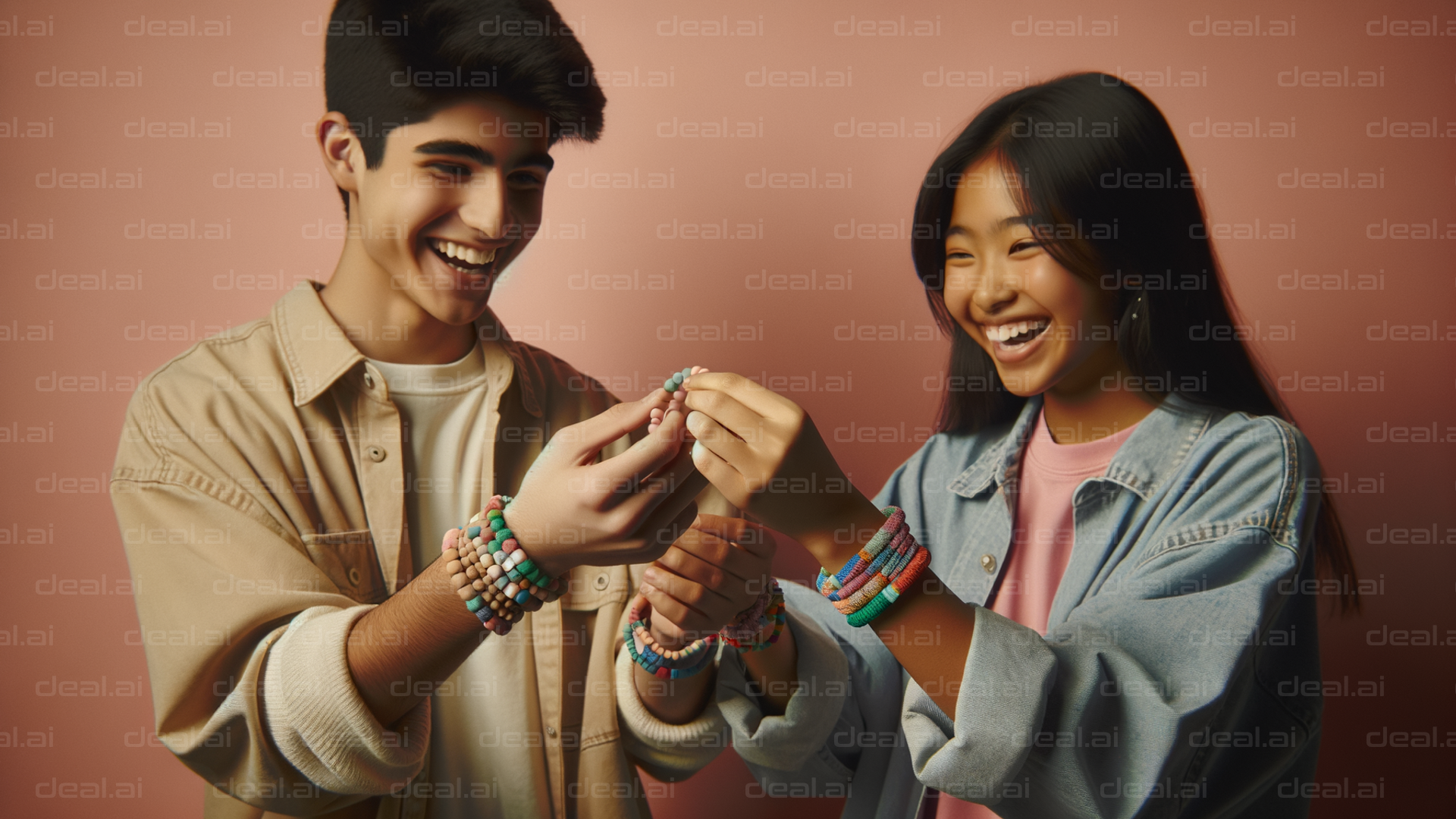 Friends Making Beaded Bracelets