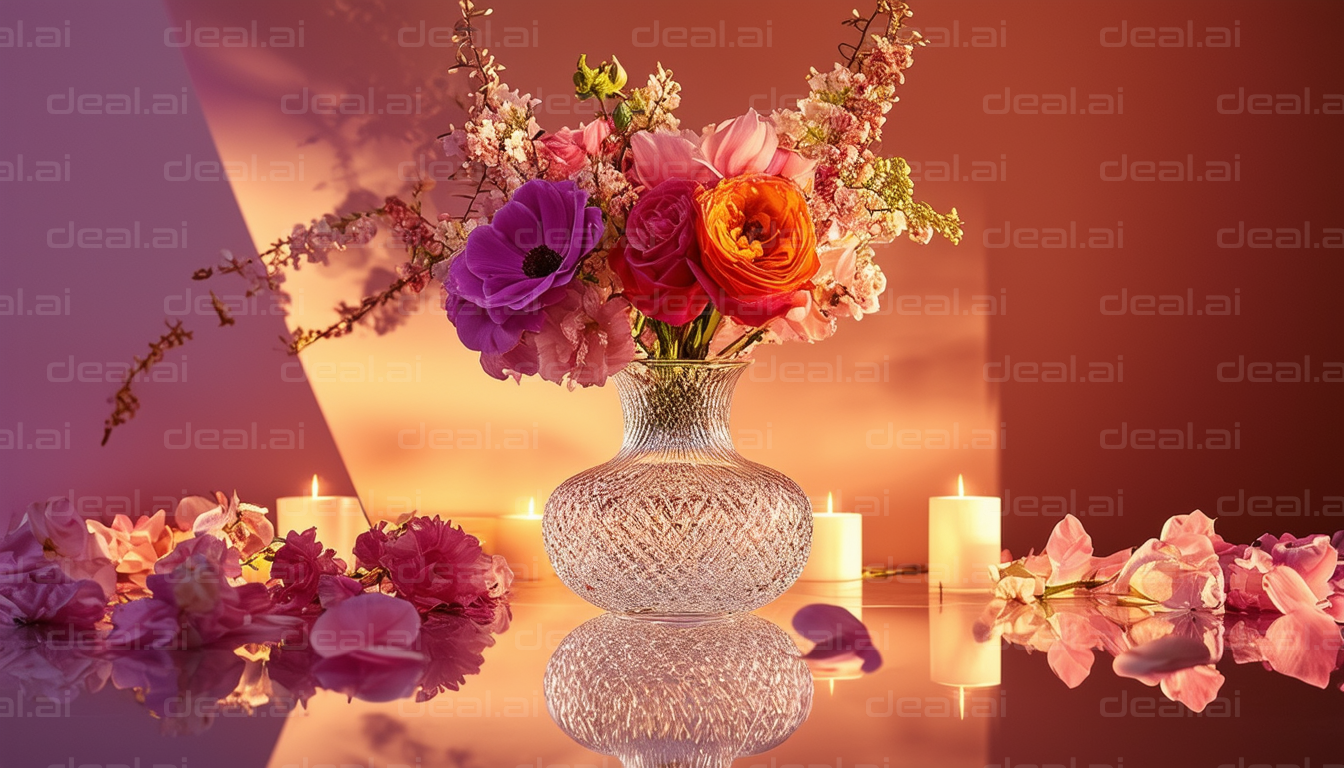 Elegant Floral Arrangement with Candles