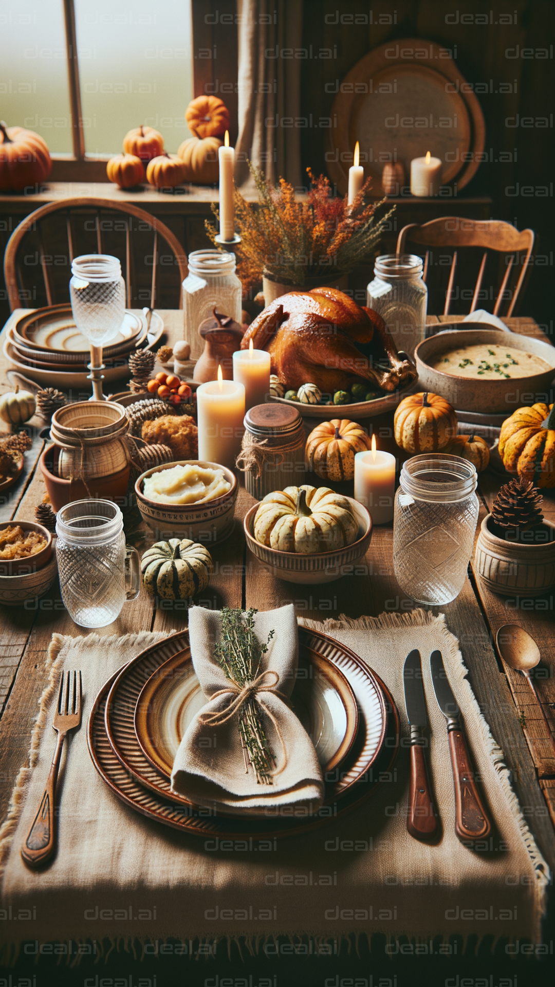 Cozy Thanksgiving Dinner Setup