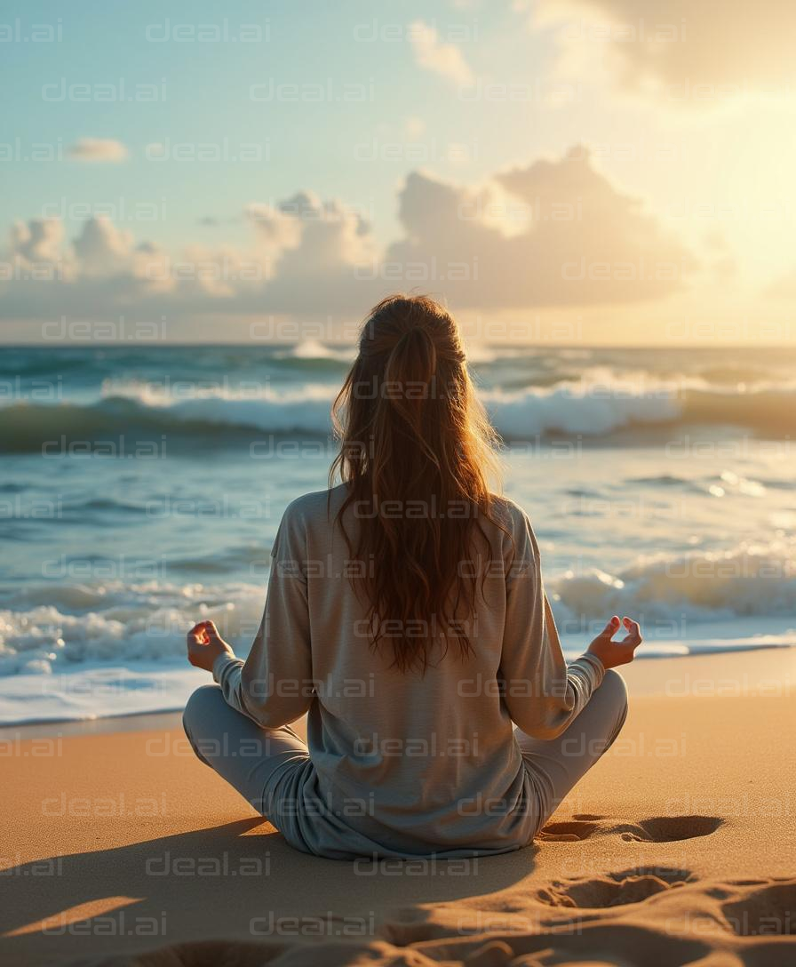 Serene Beach Meditation at Sunrise