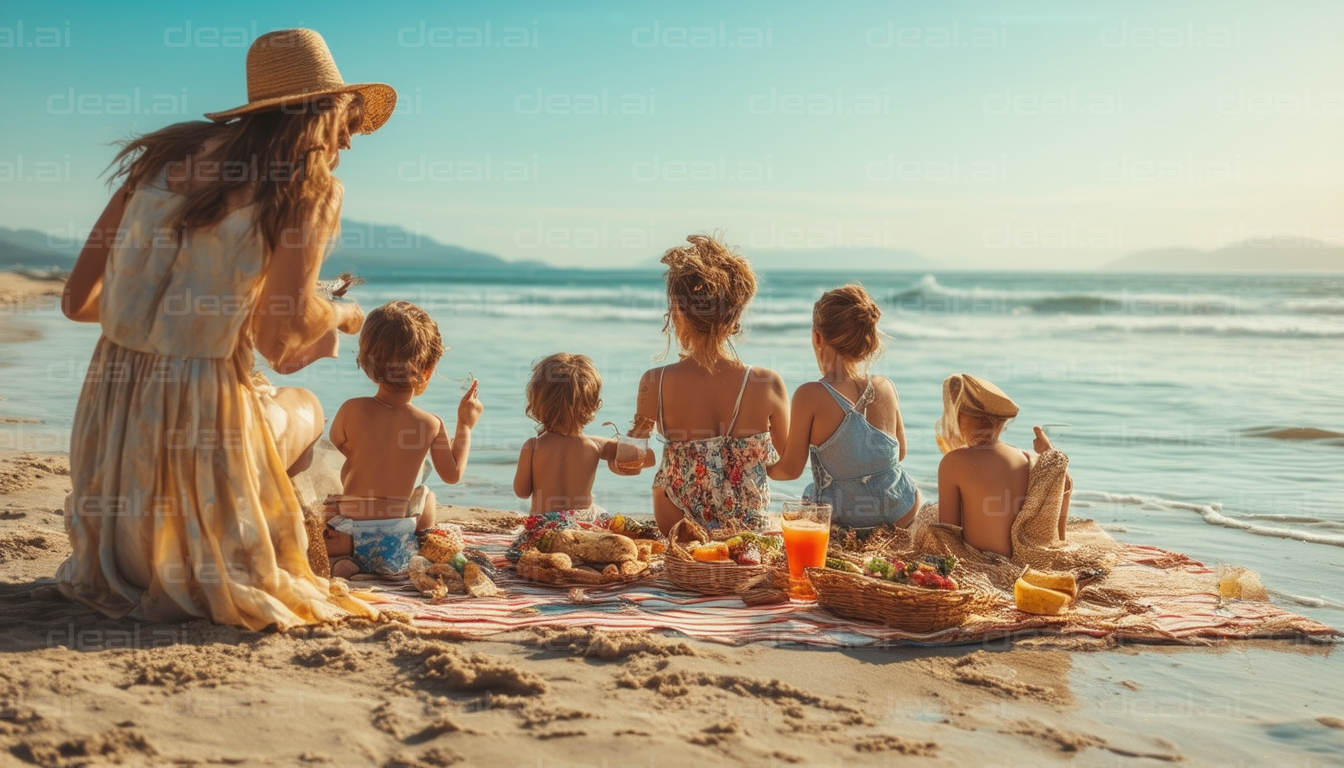 "Beach Picnic with Family and Kids"