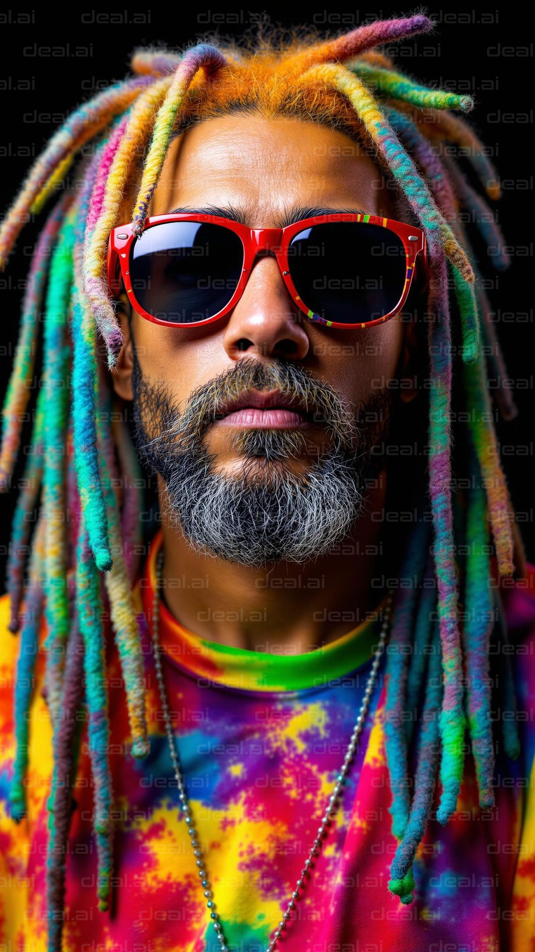 Vibrant Style with Rainbow Dreads