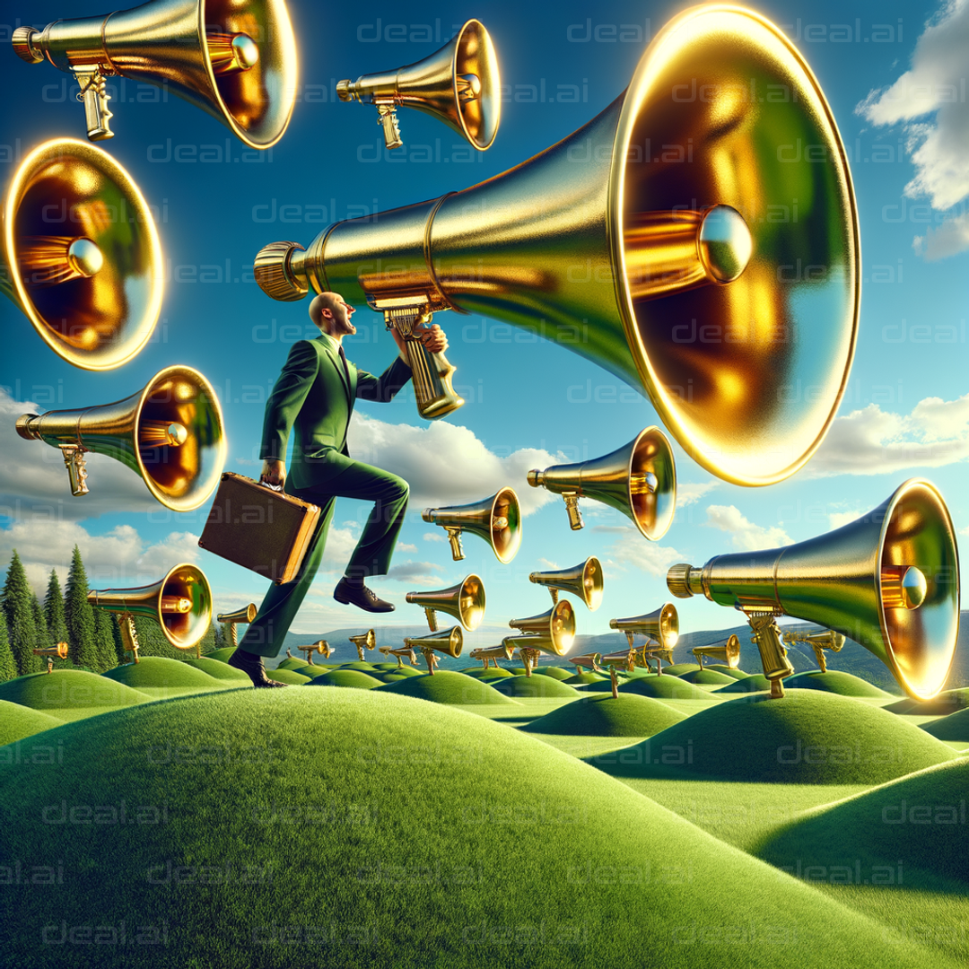 "Surreal Megaphone Landscape"