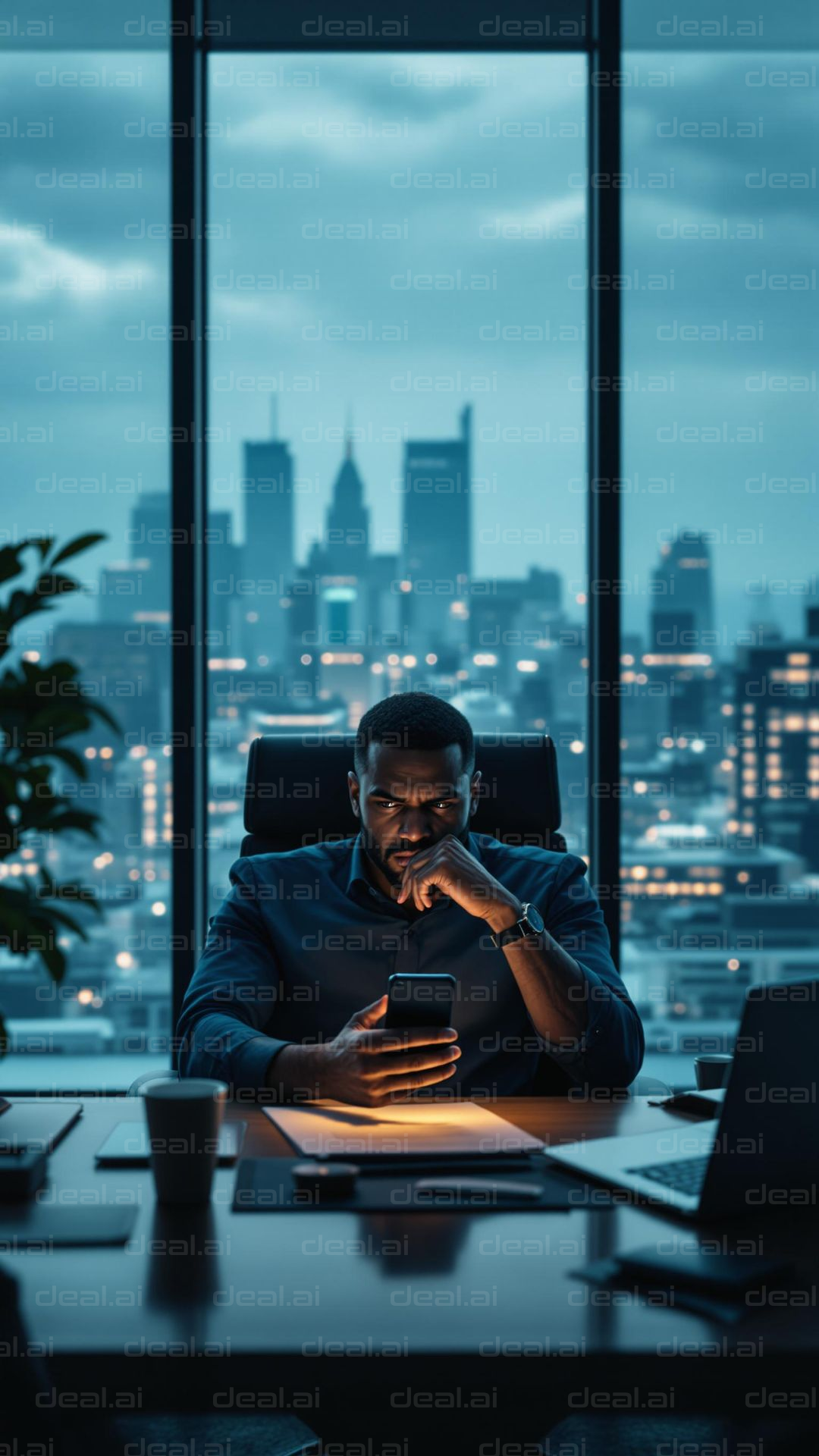 Focused in a City Office